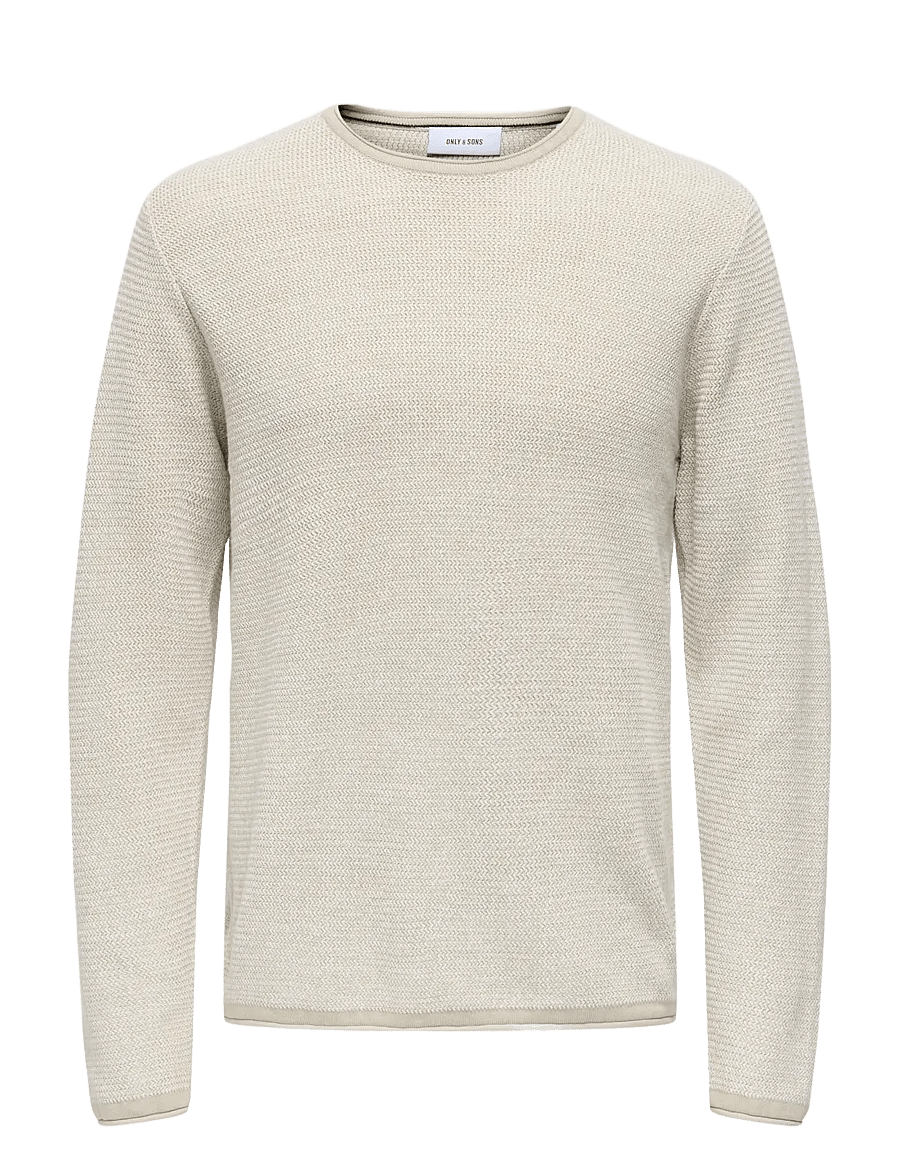 ONLY & SONS - ONSERIC REG 12 STRUC CREW KNIT NOOS - Ümara kaelusega - silver lining - 1