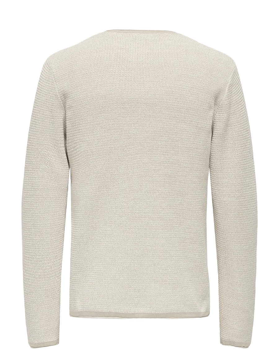ONLY & SONS - ONSERIC REG 12 STRUC CREW KNIT NOOS - Ümara kaelusega - silver lining - 2