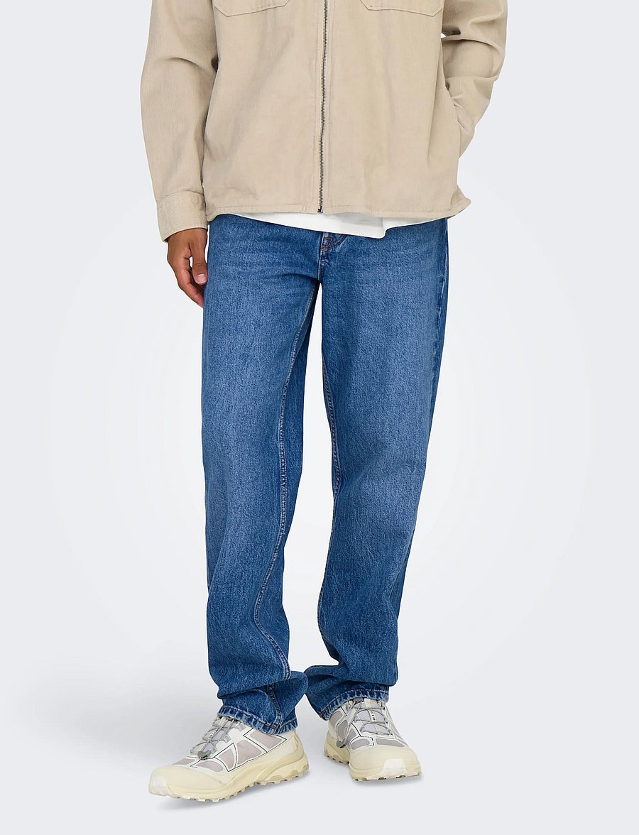 ONLY & SONS - ONSEDGE STRAIGHT BROMO 0017 DOT DNM NOOS - klassikalised teksad - special bright blue denim - 0