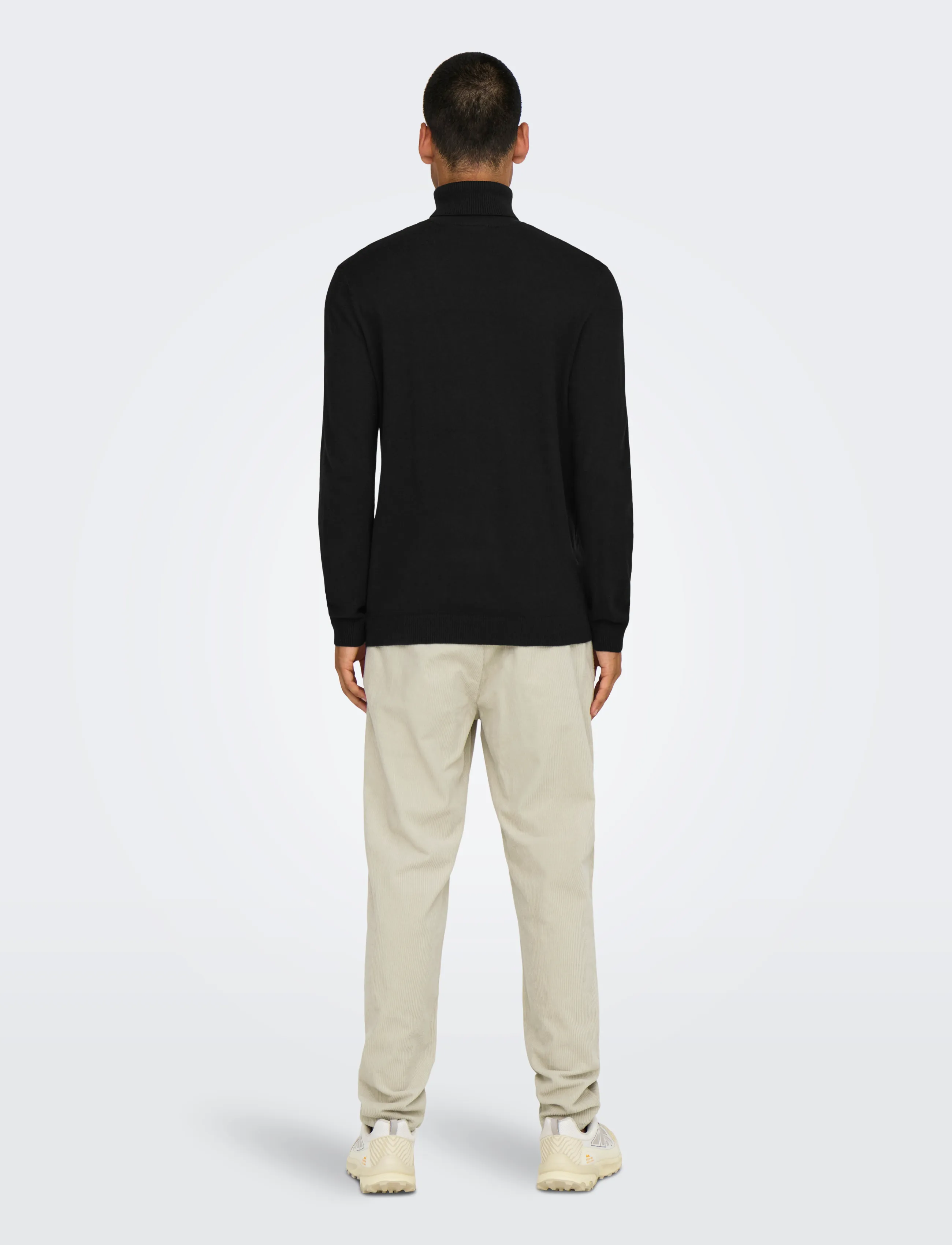 ONLY & SONS - ONSLOUI REG 12 MEL ROLL KNIT NOOS - black - 3