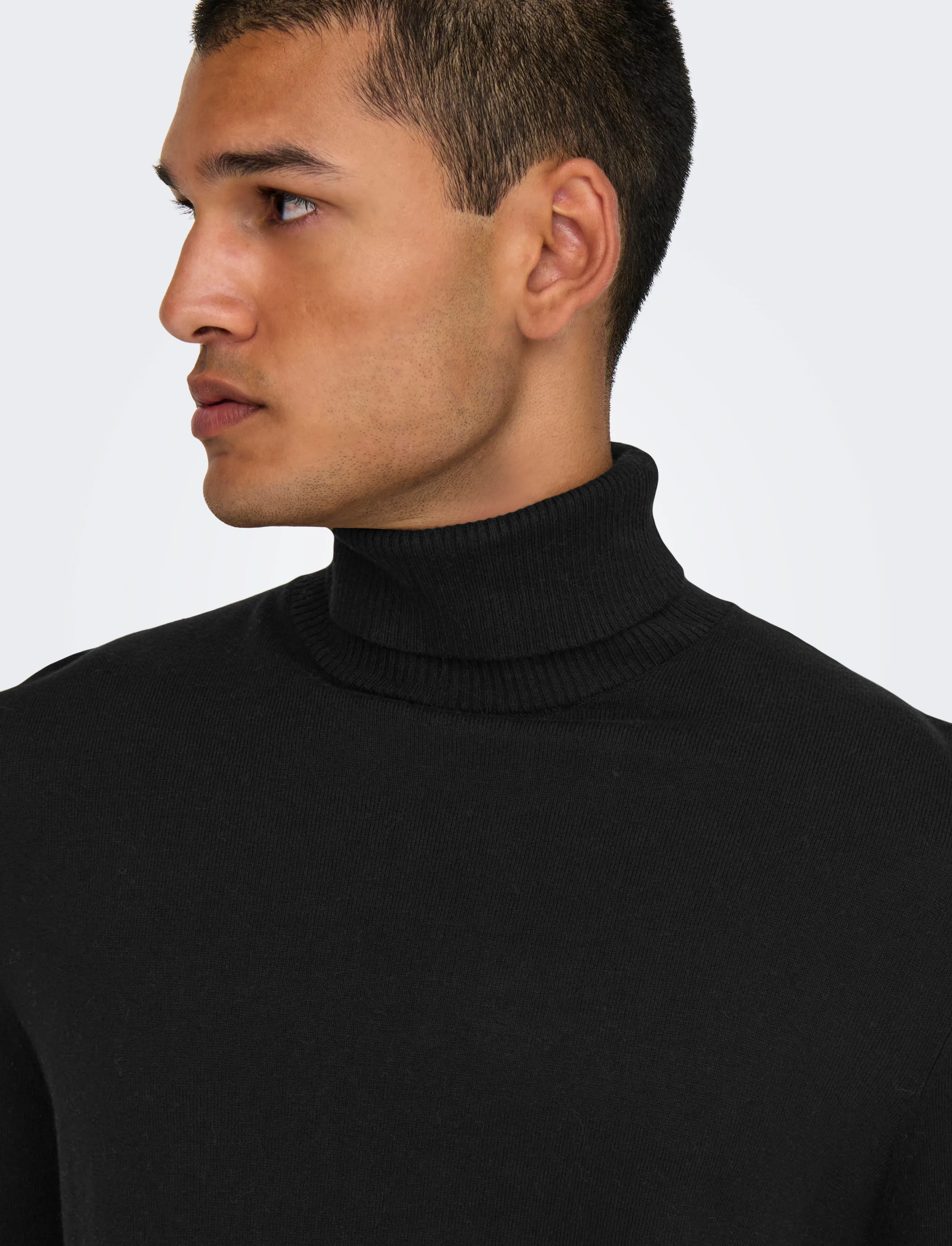 ONLY & SONS Onsloui Reg 12 Mel Roll Knit Noos stickade tröjor herr – bild 6