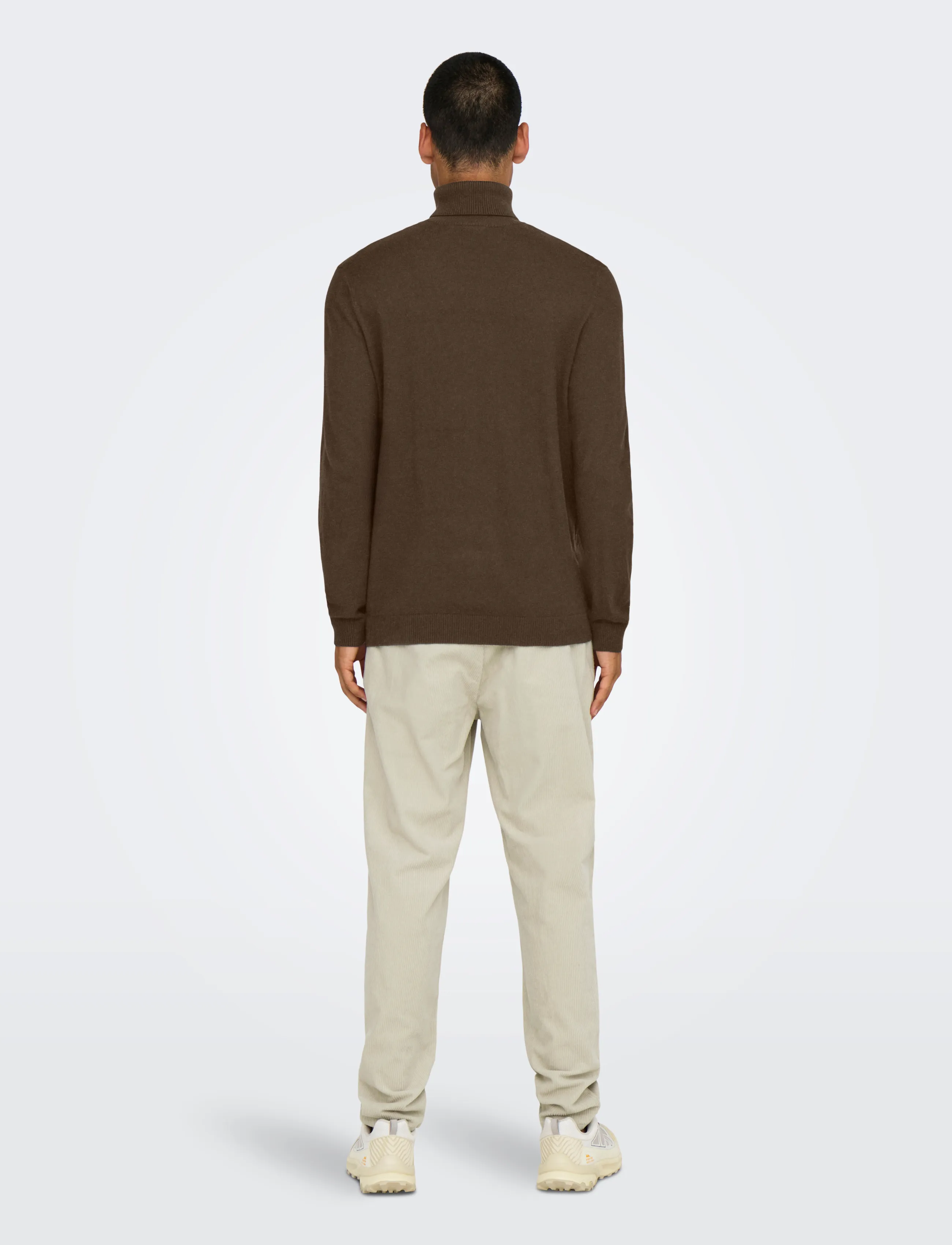 ONLY & SONS - ONSLOUI REG 12 MEL ROLL KNIT NOOS - coffee bean - 3