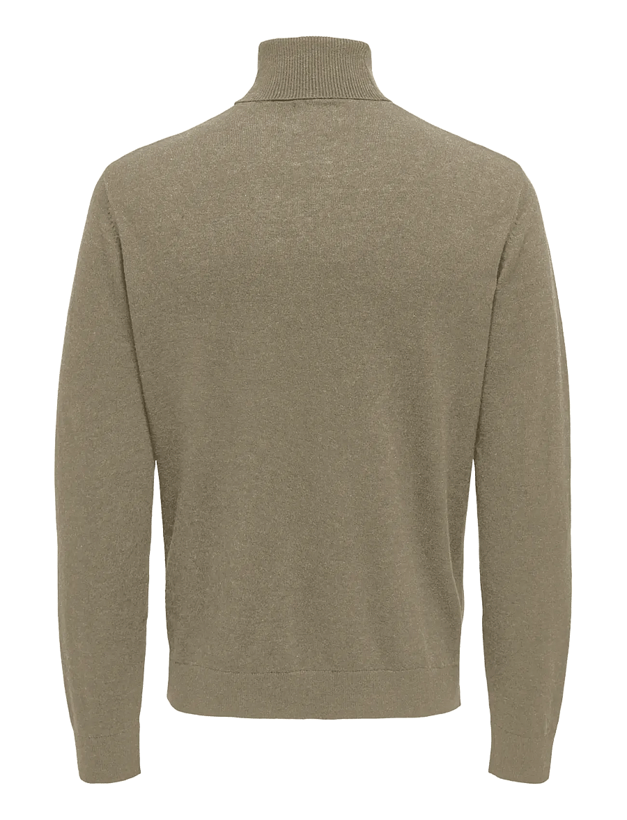 ONLY & SONS - ONSLOUI REG 12 MEL ROLL KNIT NOOS - desert taupe - 2