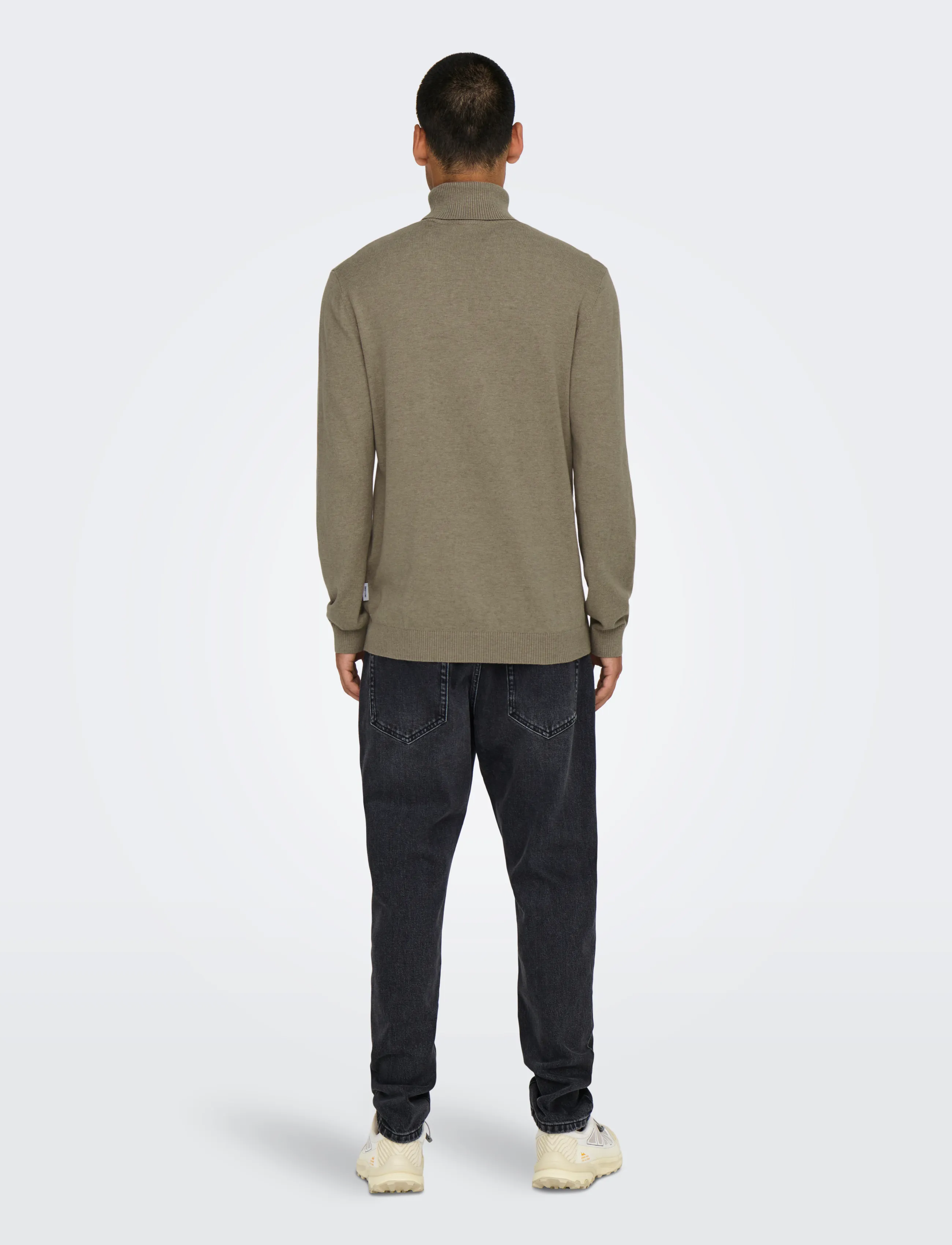 ONLY & SONS - ONSLOUI REG 12 MEL ROLL KNIT NOOS - desert taupe - 3