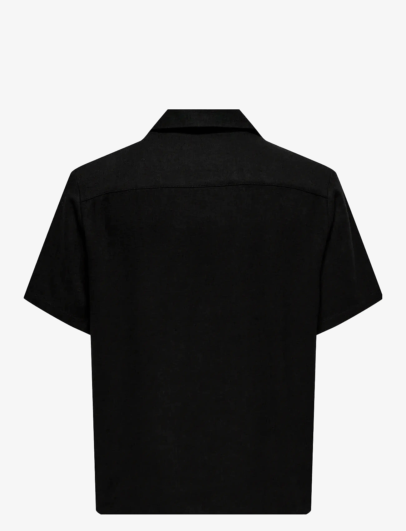 ONLY & SONS - ONSKARI RESORT SS SHIRT VISC LIN 0075 CS - hørskjorter - black - 1