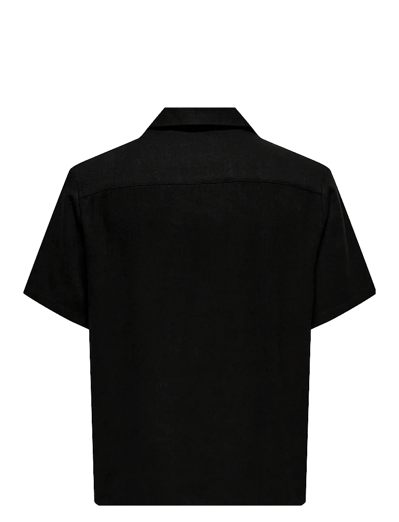 ONLY & SONS - ONSKARI RESORT SS SHIRT VISC LIN 0075 CS - leinenhemden - black - 1