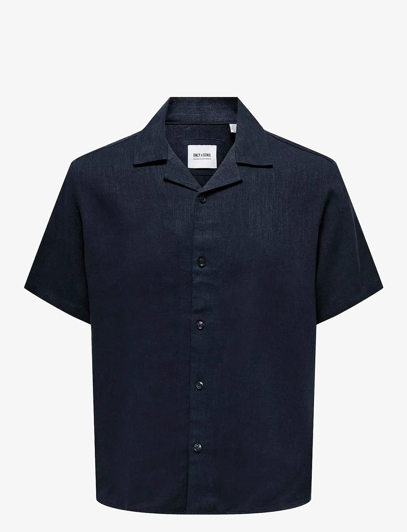 ONLY & SONS - ONSKARI RESORT SS SHIRT VISC LIN 0075 CS - linneskjortor - dark navy - 0