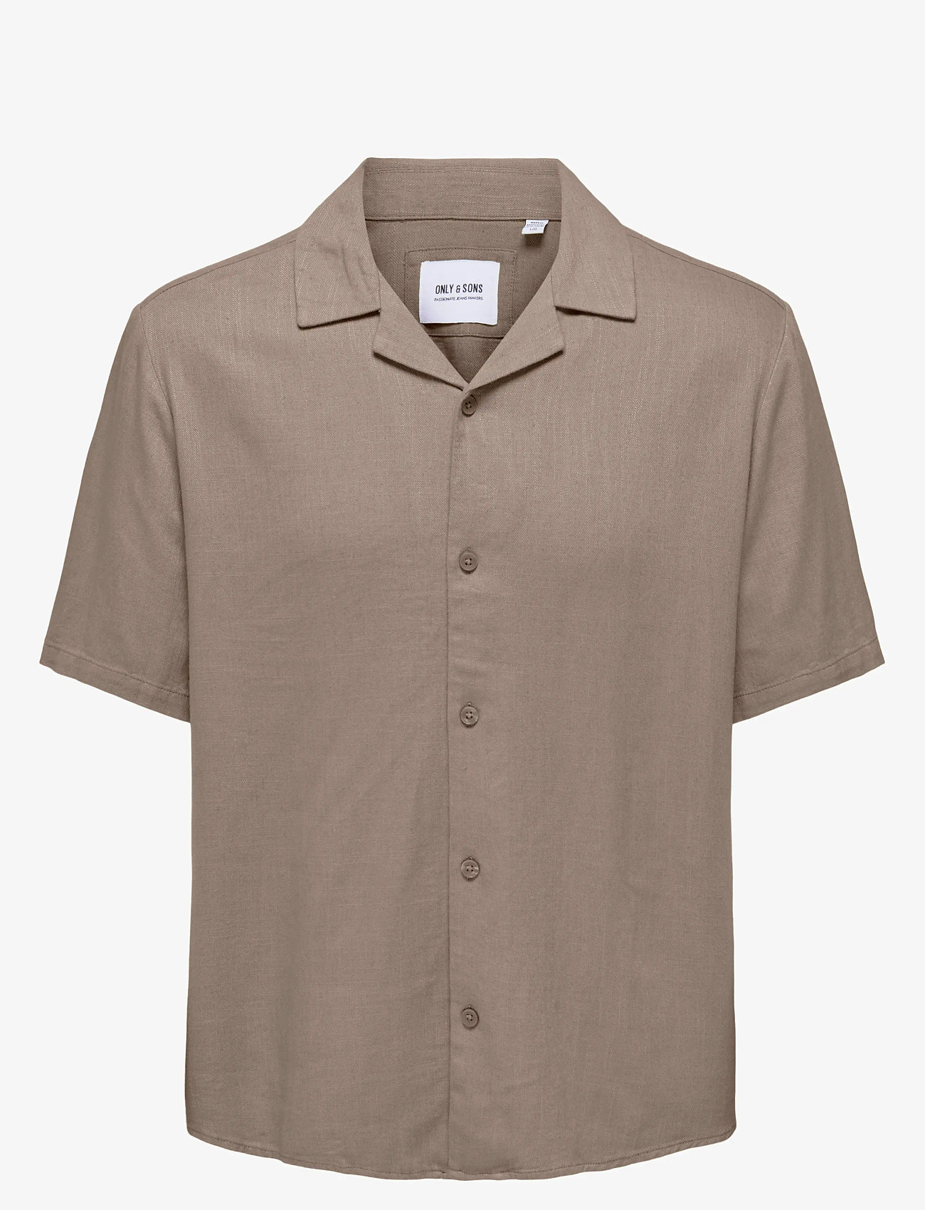 ONLY & SONS - ONSKARI RESORT SS SHIRT VISC LIN 0075 CS - hørskjorter - fossil - 0