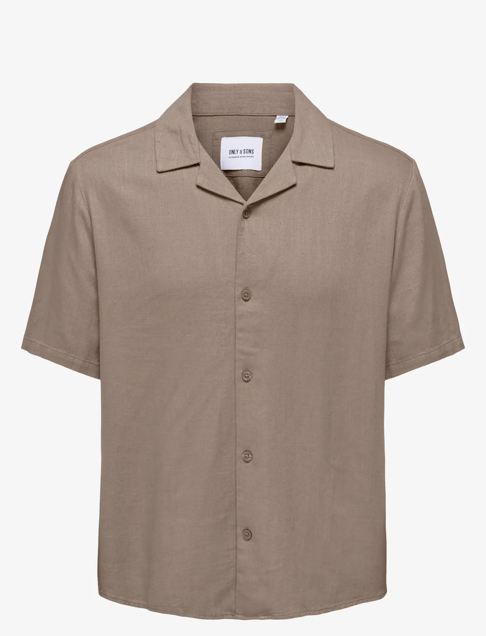 ONLY & SONS - ONSKARI RESORT SS SHIRT VISC LIN 0075 CS - linased särgid - fossil - 0