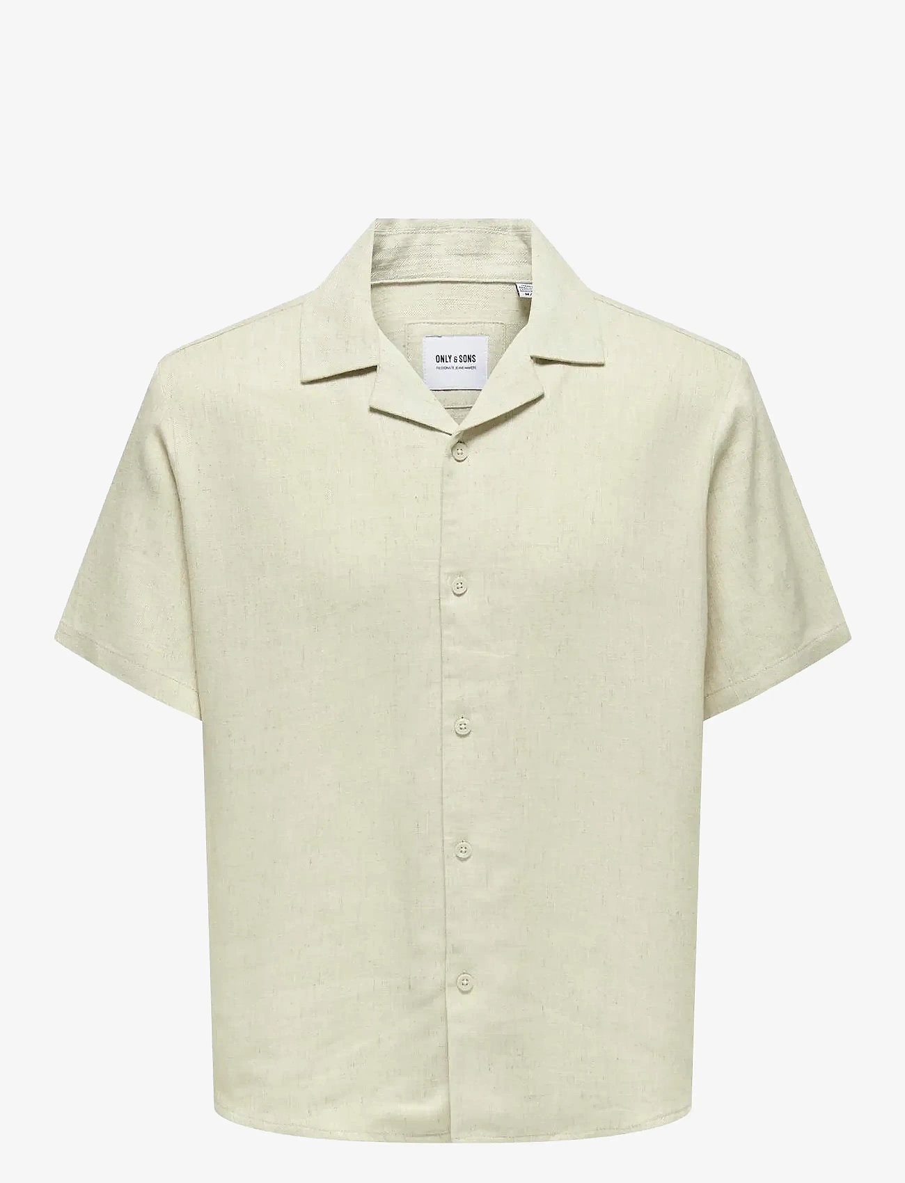 ONLY & SONS - ONSKARI RESORT SS SHIRT VISC LIN 0075 CS - linneskjortor - oatmeal - 0