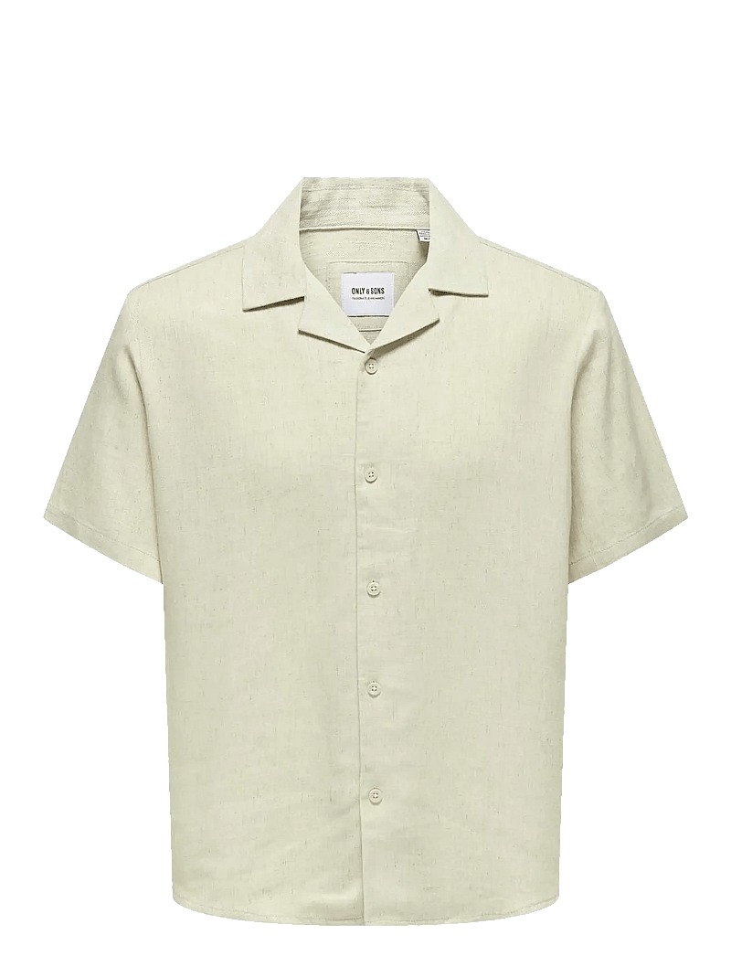 ONLY & SONS - ONSKARI RESORT SS SHIRT VISC LIN 0075 CS - linneskjortor - oatmeal - 0