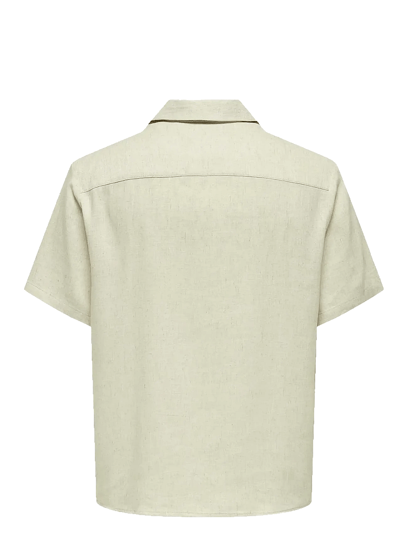 ONLY & SONS - ONSKARI RESORT SS SHIRT VISC LIN 0075 CS - linneskjortor - oatmeal - 1