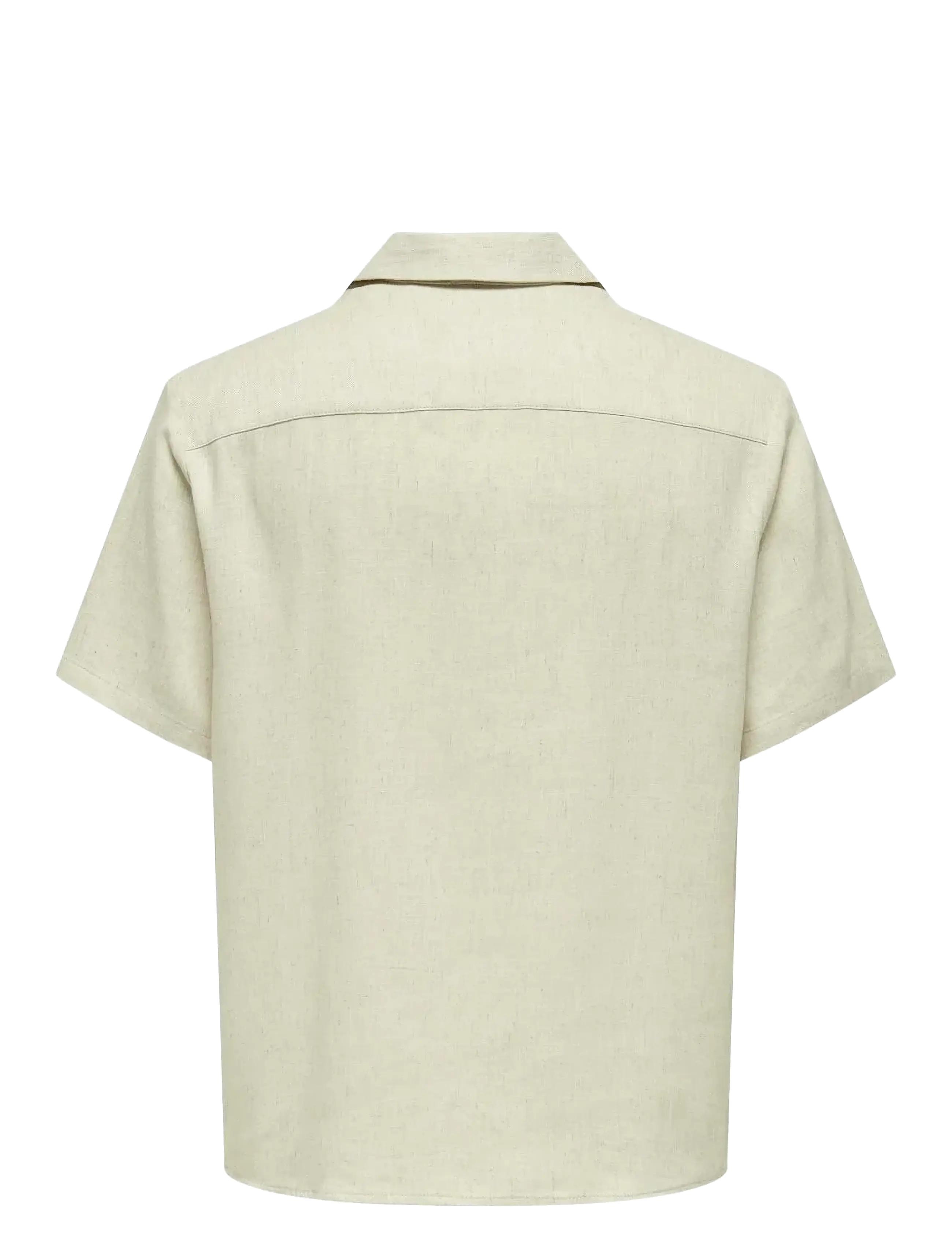 ONLY & SONS - ONSKARI RESORT SS SHIRT VISC LIN 0075 CS - hørskjorter - oatmeal - 1