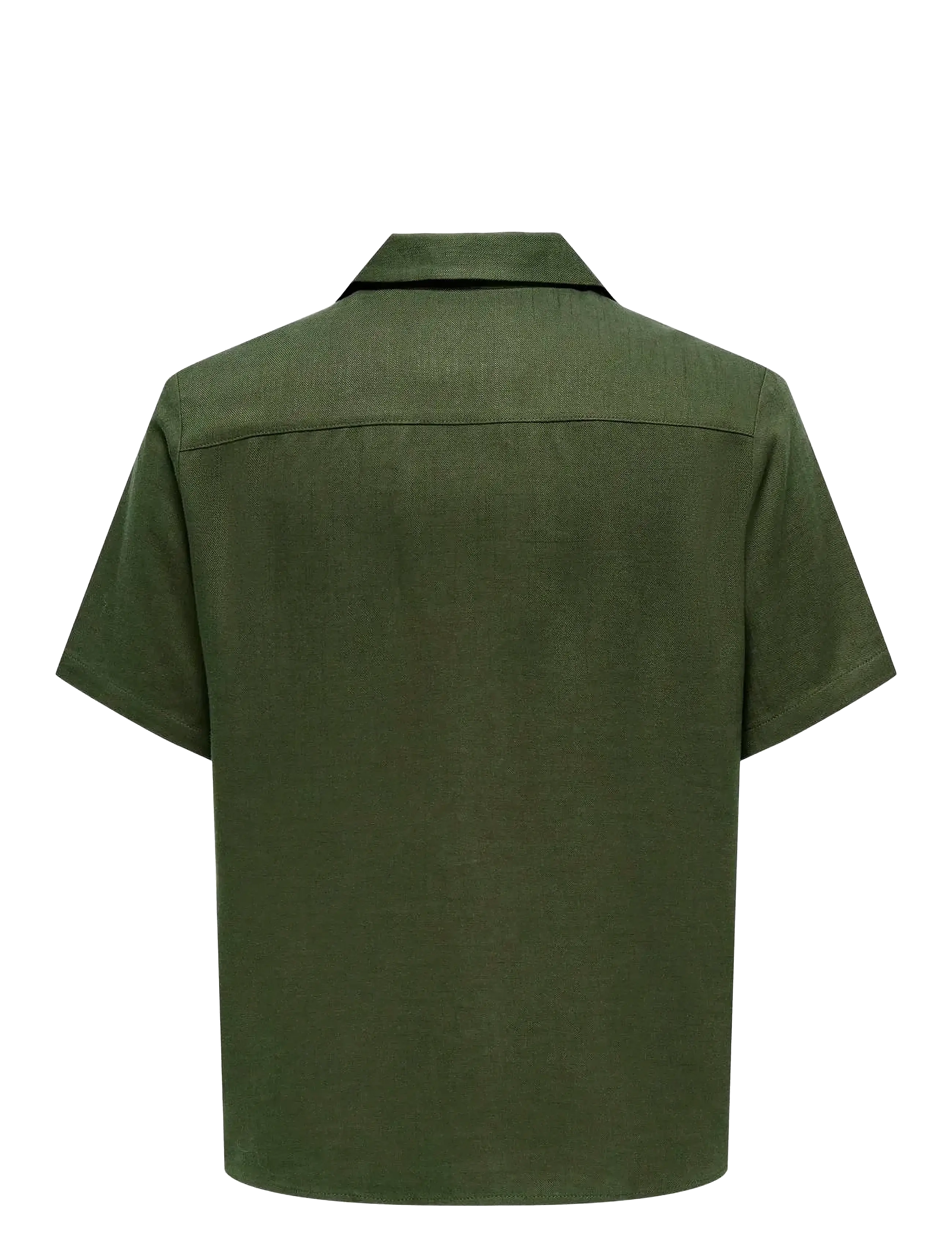 ONLY & SONS - ONSKARI RESORT SS SHIRT VISC LIN 0075 CS - linneskjortor - olive night - 1