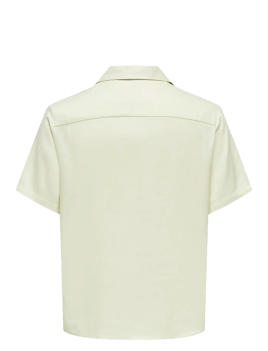ONLY & SONS - ONSKARI RESORT SS SHIRT VISC LIN 0075 CS - hørskjorter - white - 1