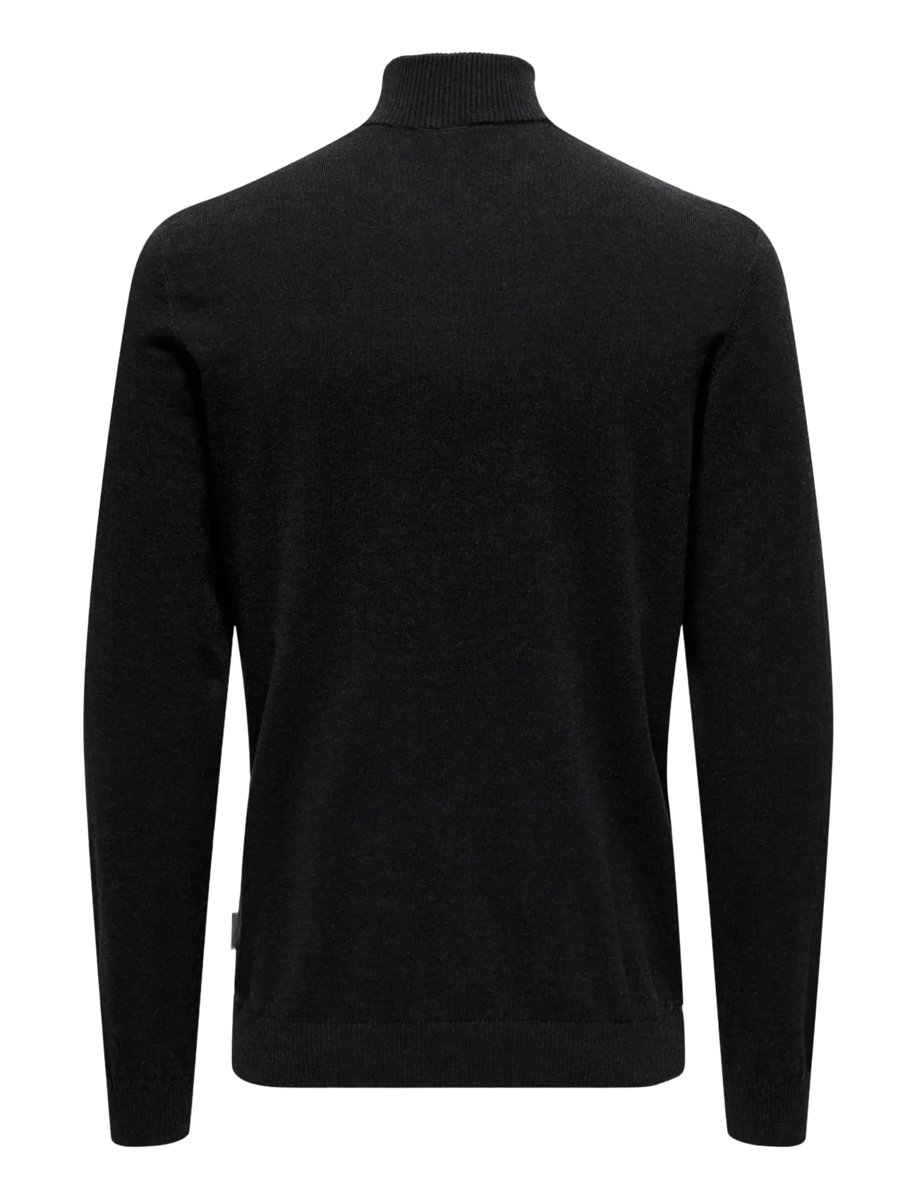 ONLY & SONS - ONSLOUI REG 12 MEL HALF ZIP KNIT NOOS - black - 2