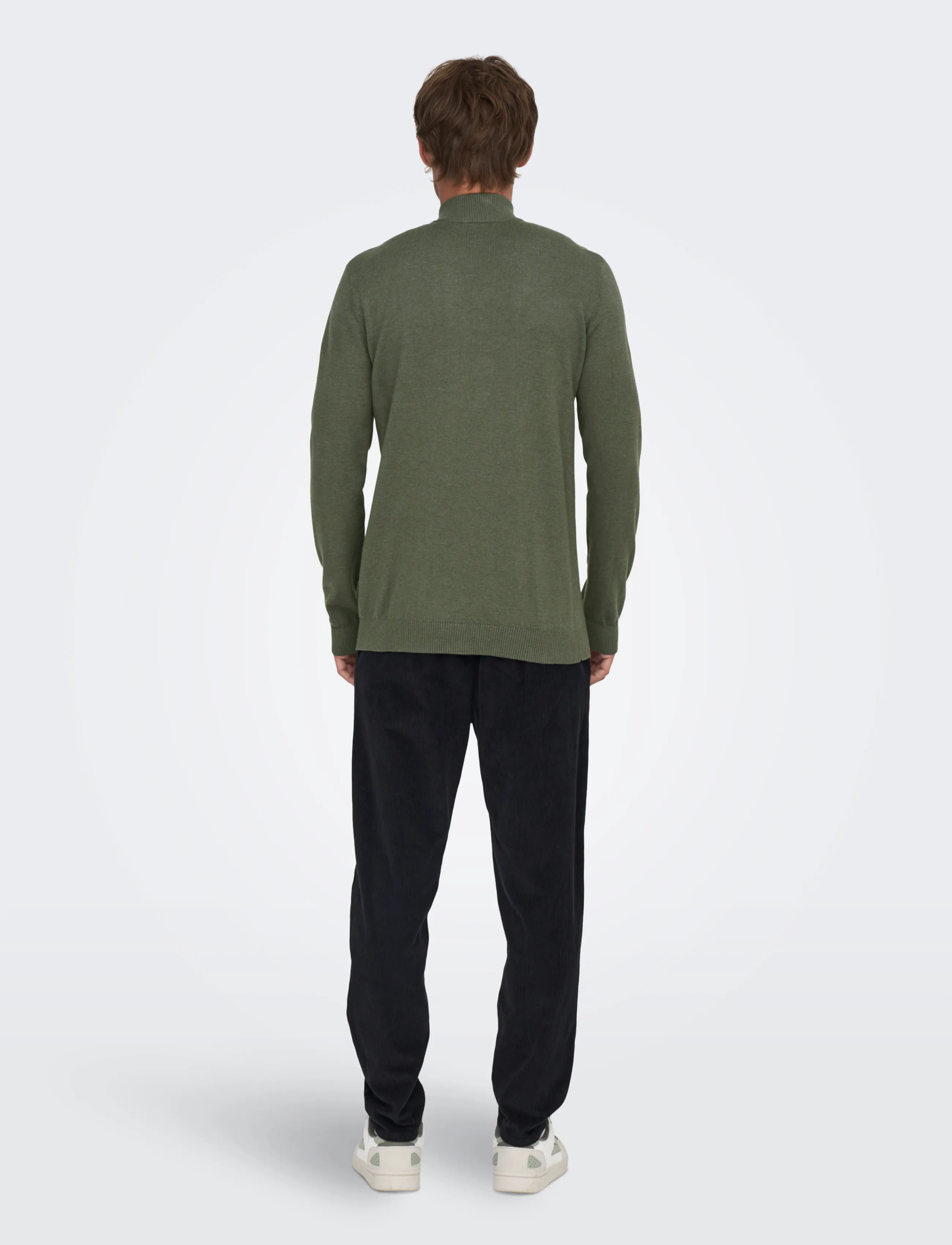 ONLY & SONS - ONSLOUI REG 12 MEL HALF ZIP KNIT NOOS - castor gray - 3