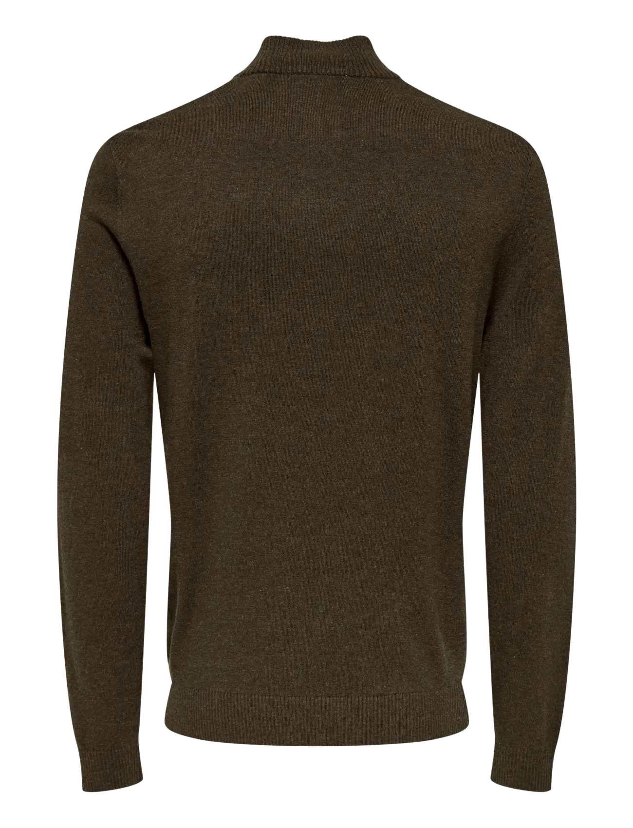 ONLY & SONS - ONSLOUI REG 12 MEL HALF ZIP KNIT NOOS - coffee bean - 2