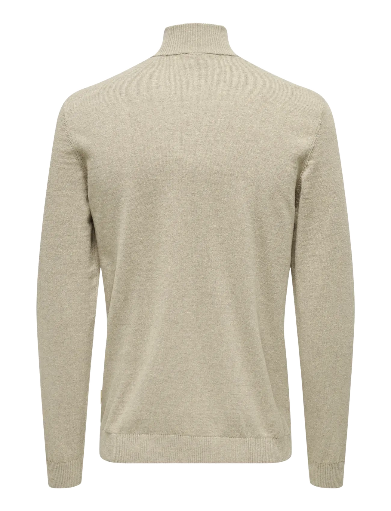 ONLY & SONS - ONSLOUI REG 12 MEL HALF ZIP KNIT NOOS - oatmeal - 2