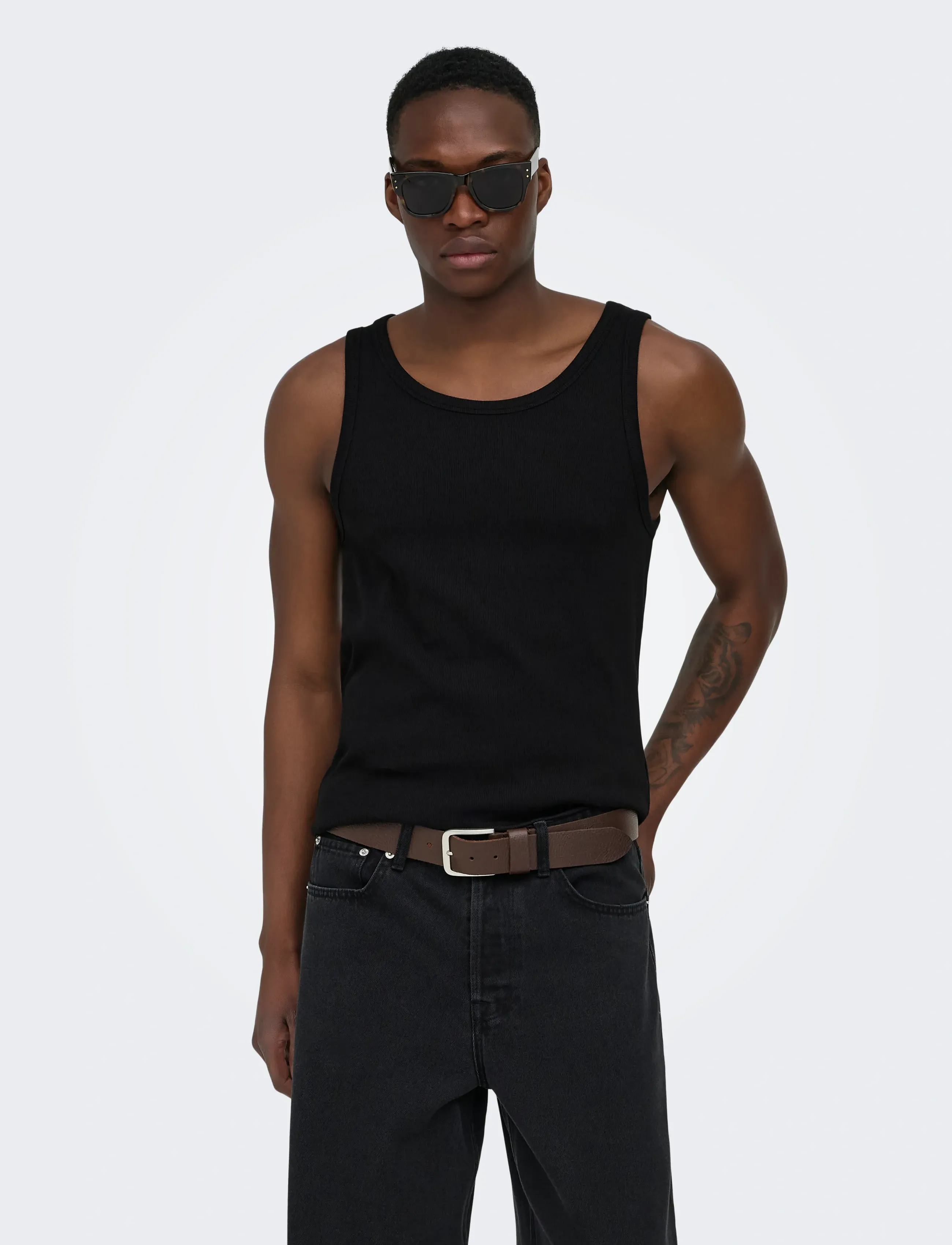 ONLY & SONS ONSTANNER REG SL TANK TOP NOOS - ONLY & SONS - BLACK / black