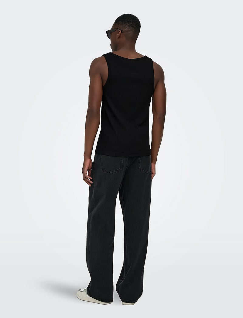 ONLY & SONS - ONSTANNER REG SL TANK TOP NOOS - tank tops - black - 3