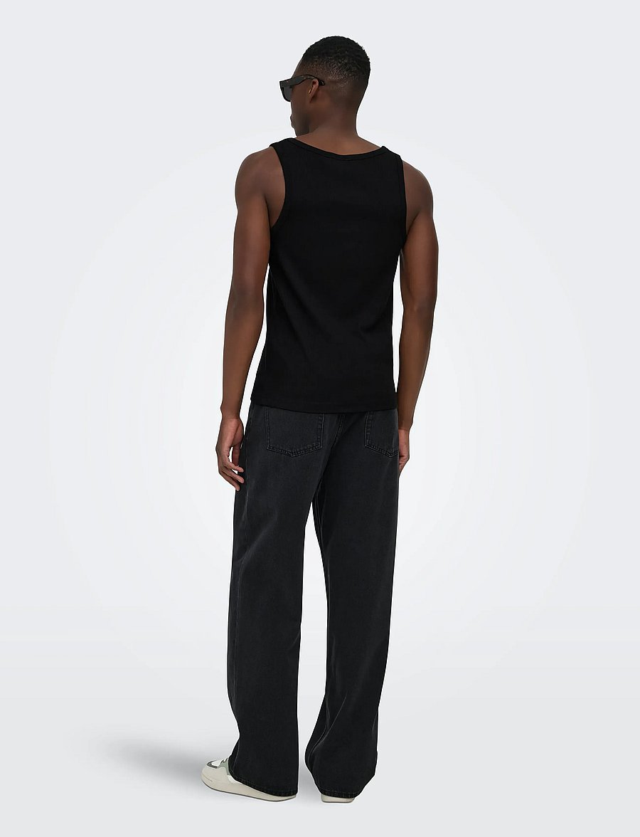 ONLY & SONS - ONSTANNER REG SL TANK TOP NOOS - tank tops - black - 3