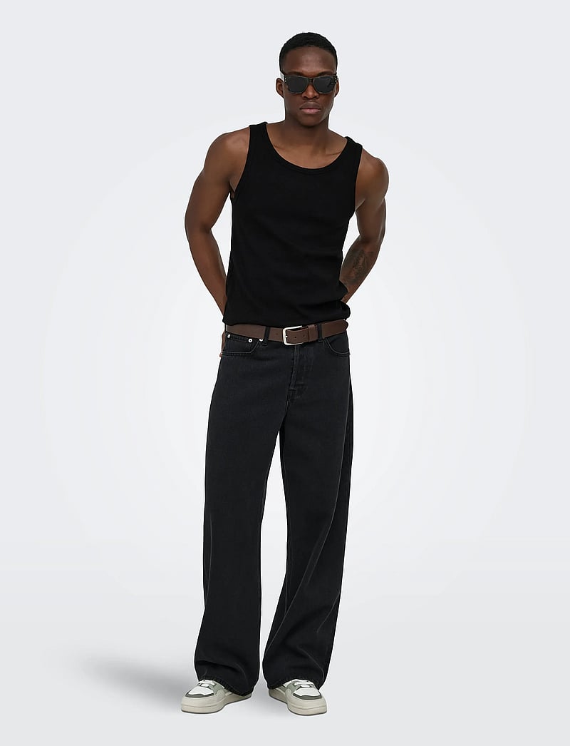 ONLY & SONS - ONSTANNER REG SL TANK TOP NOOS - tank tops - black - 4