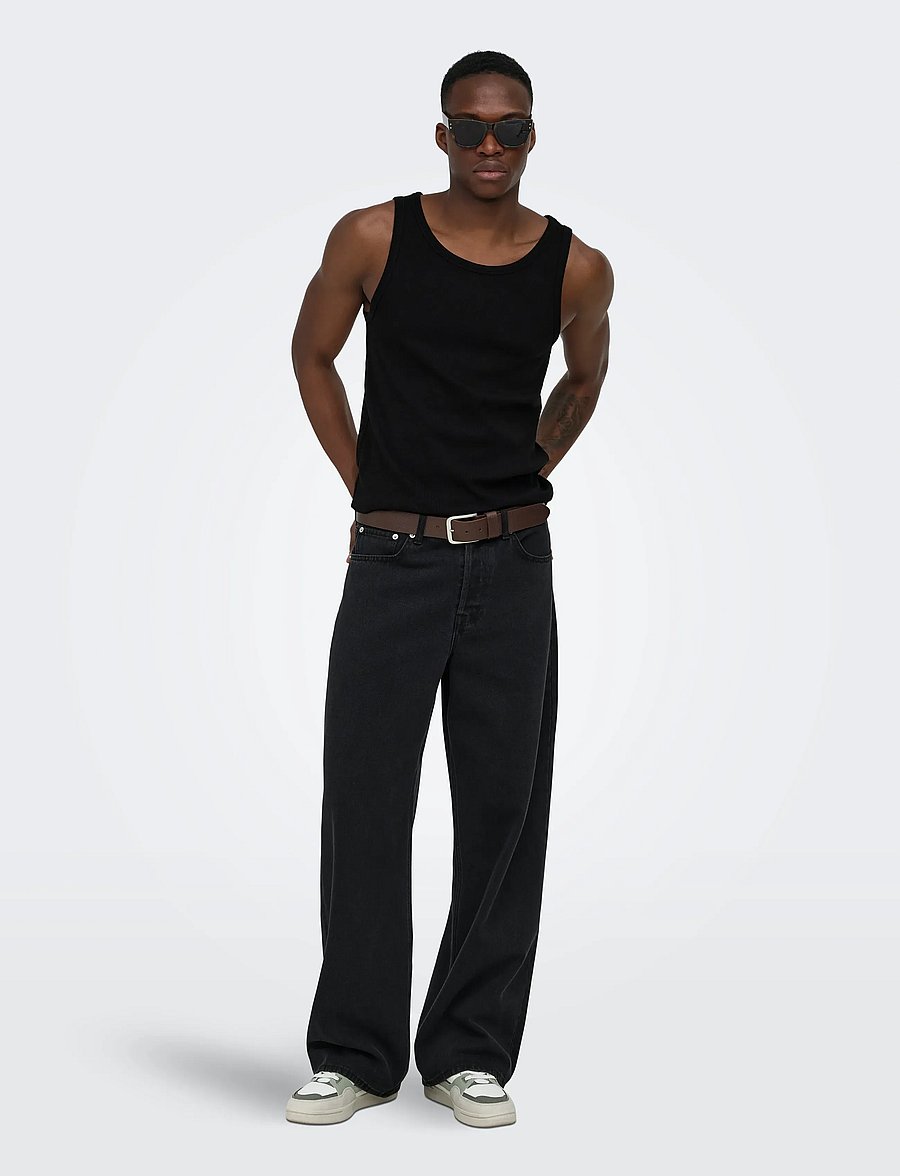 ONLY & SONS - ONSTANNER REG SL TANK TOP NOOS - tank tops - black - 4