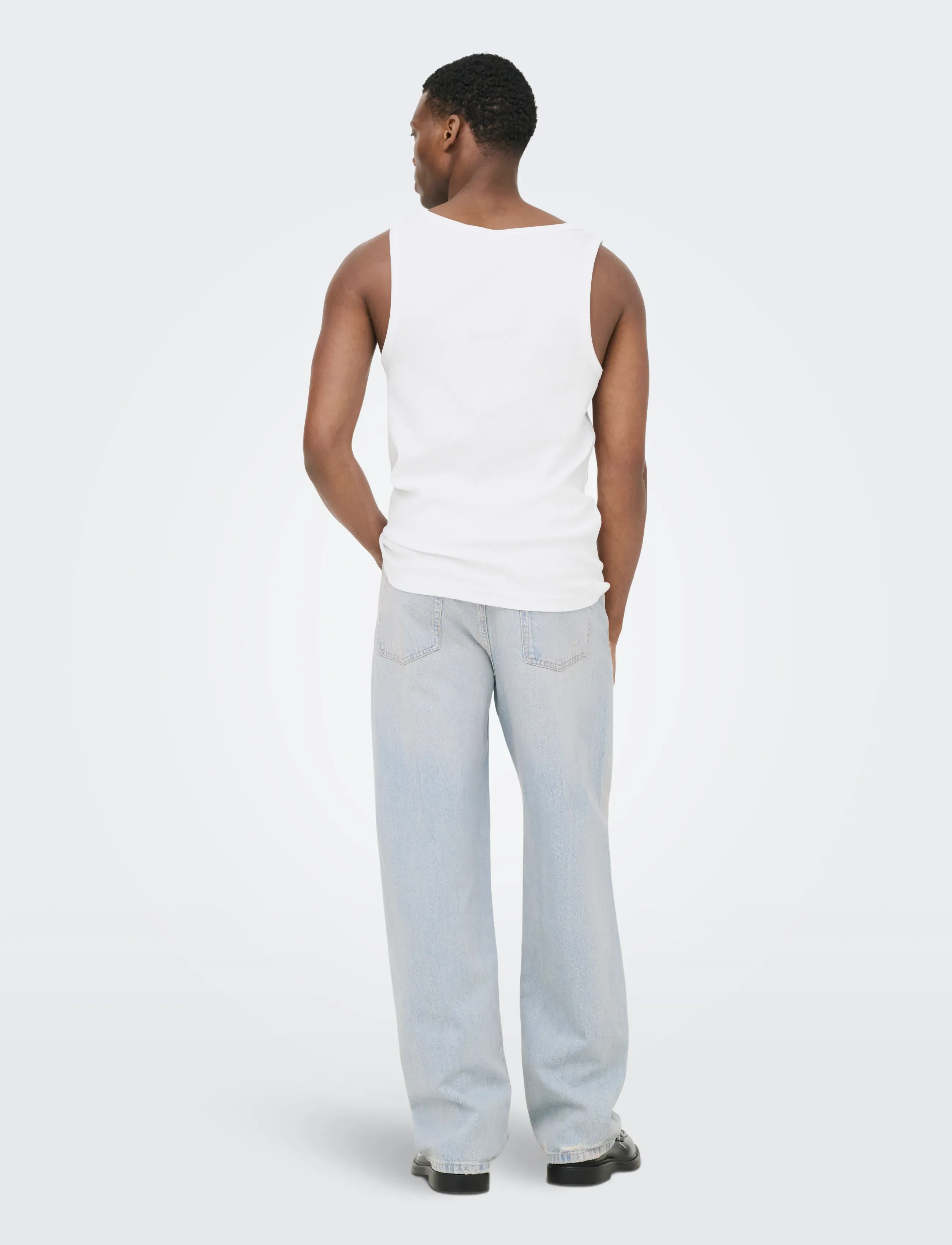 ONLY & SONS - ONSTANNER REG SL TANK TOP NOOS - linnen - bright white - 3