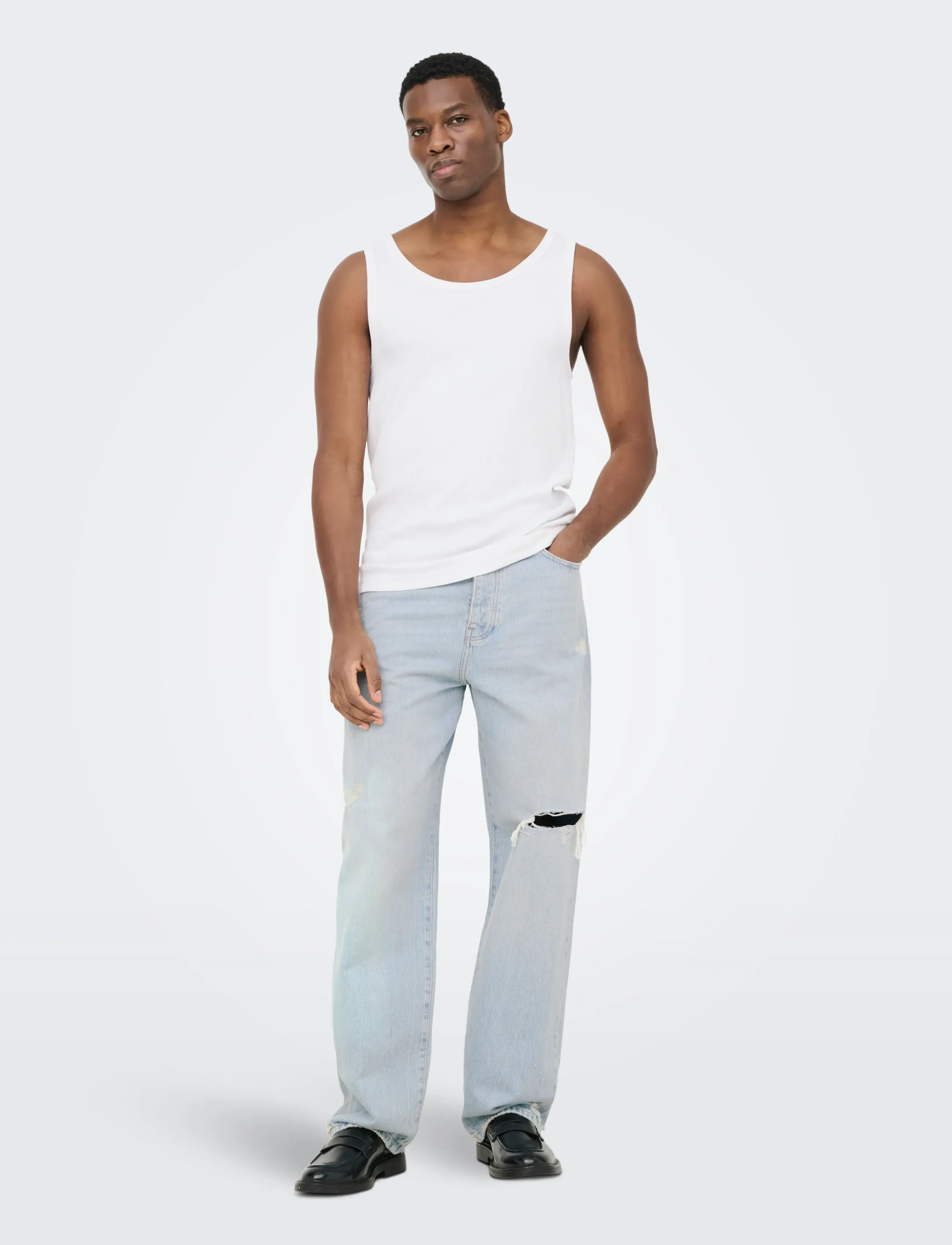 ONLY & SONS - ONSTANNER REG SL TANK TOP NOOS - linnen - bright white - 4