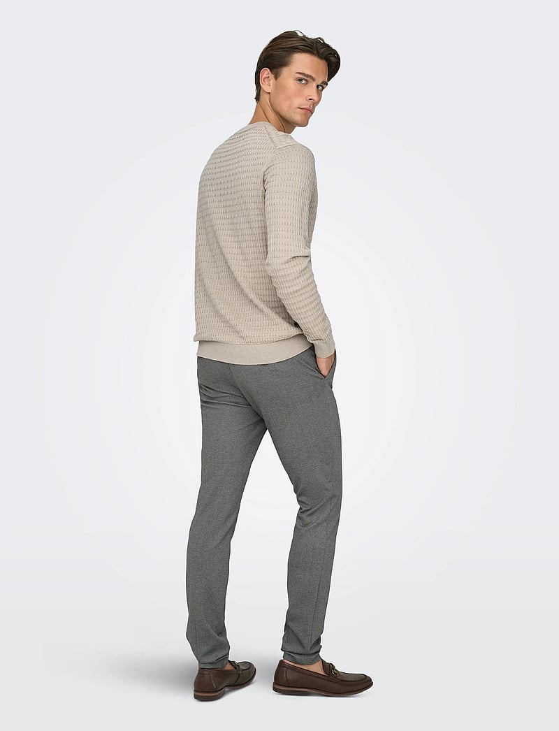 ONLY & SONS - ONSMARK SLIM DITSY 020934 PANT NOOS - chinos - silver lining - 3