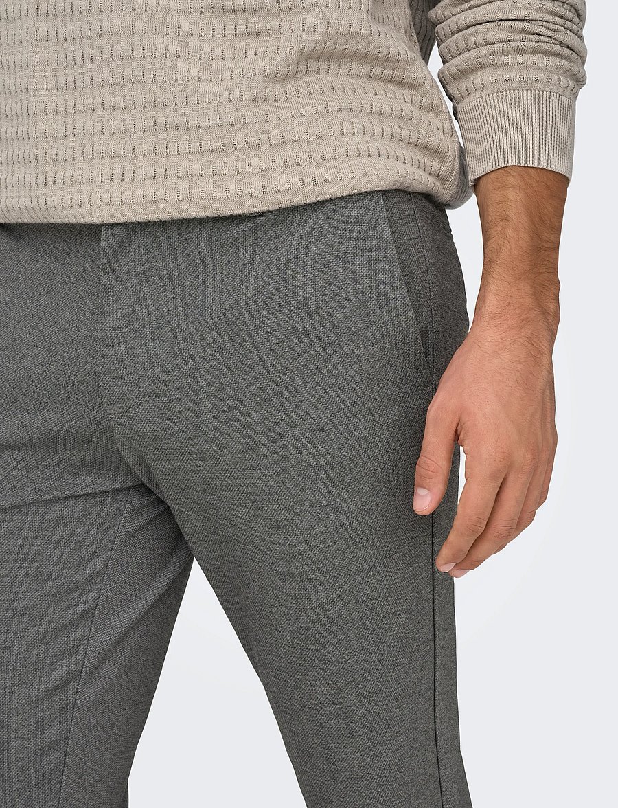 ONLY & SONS - ONSMARK SLIM DITSY 020934 PANT NOOS - chinos - silver lining - 4