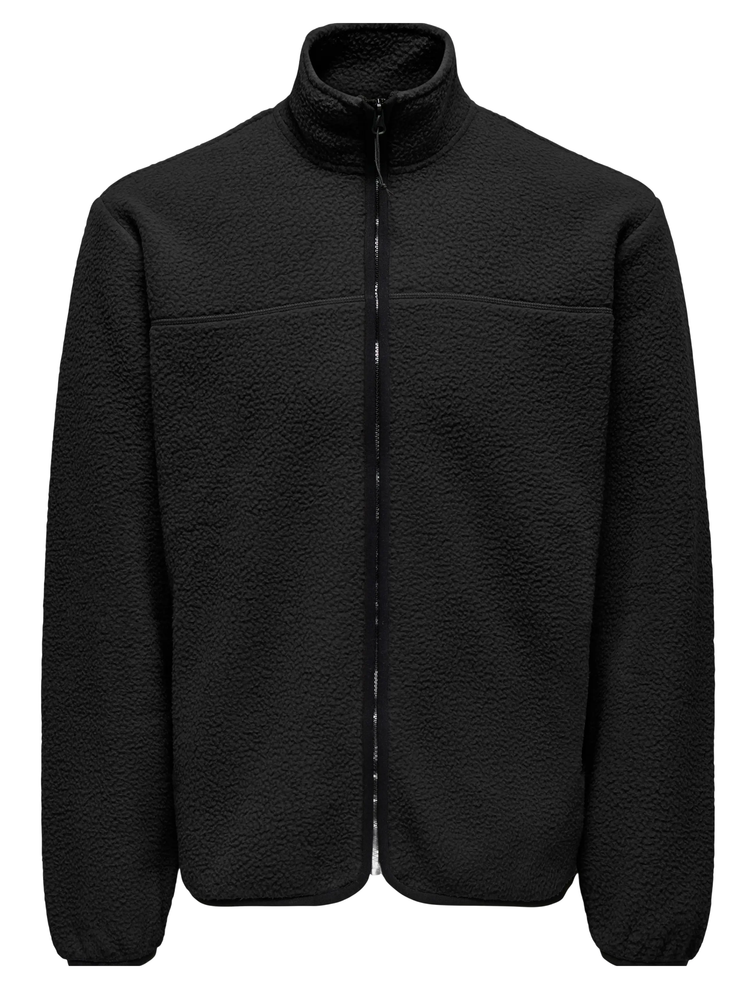 ONLY & SONS - ONSEMILIO REG FULLZIP HIGHNECK SWT VD - black - 1