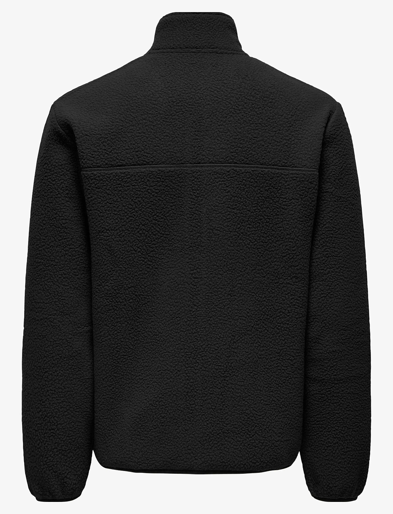 ONLY & SONS - ONSEMILIO REG FULLZIP HIGHNECK SWT VD - fleecetrøjer - black - 2