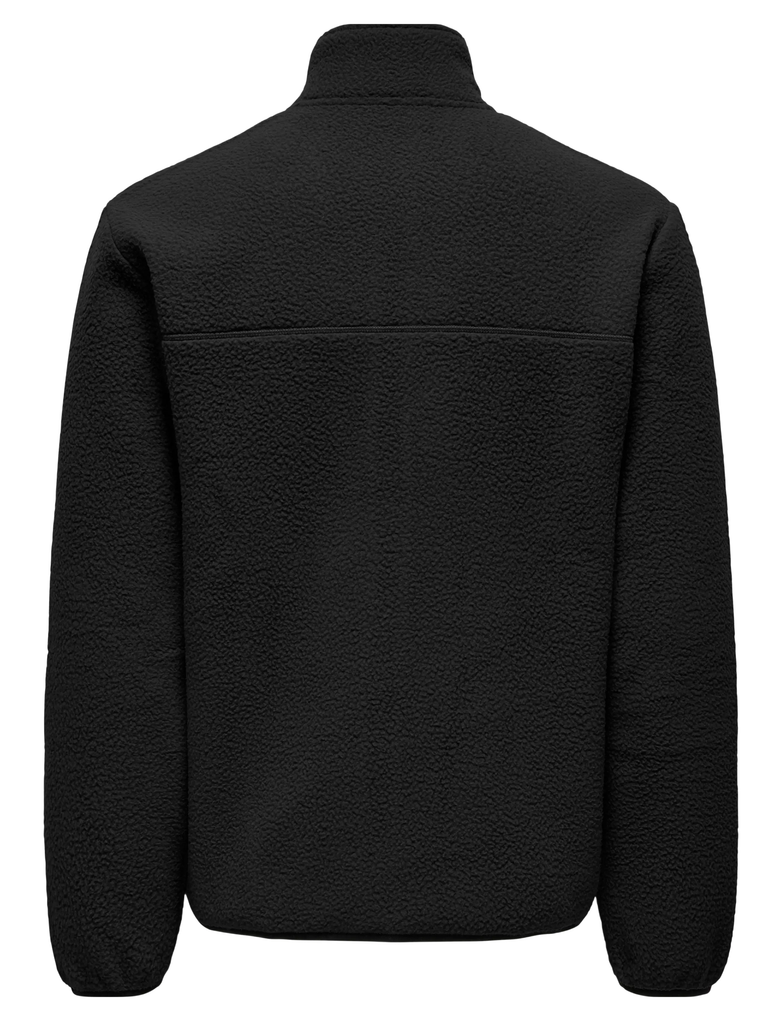ONLY & SONS - ONSEMILIO REG FULLZIP HIGHNECK SWT VD - black - 2