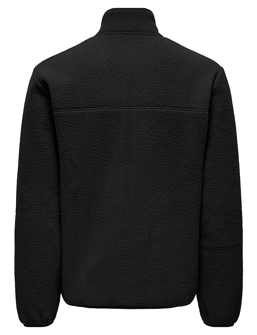 ONLY & SONS - ONSEMILIO REG FULLZIP HIGHNECK SWT VD - black - 2
