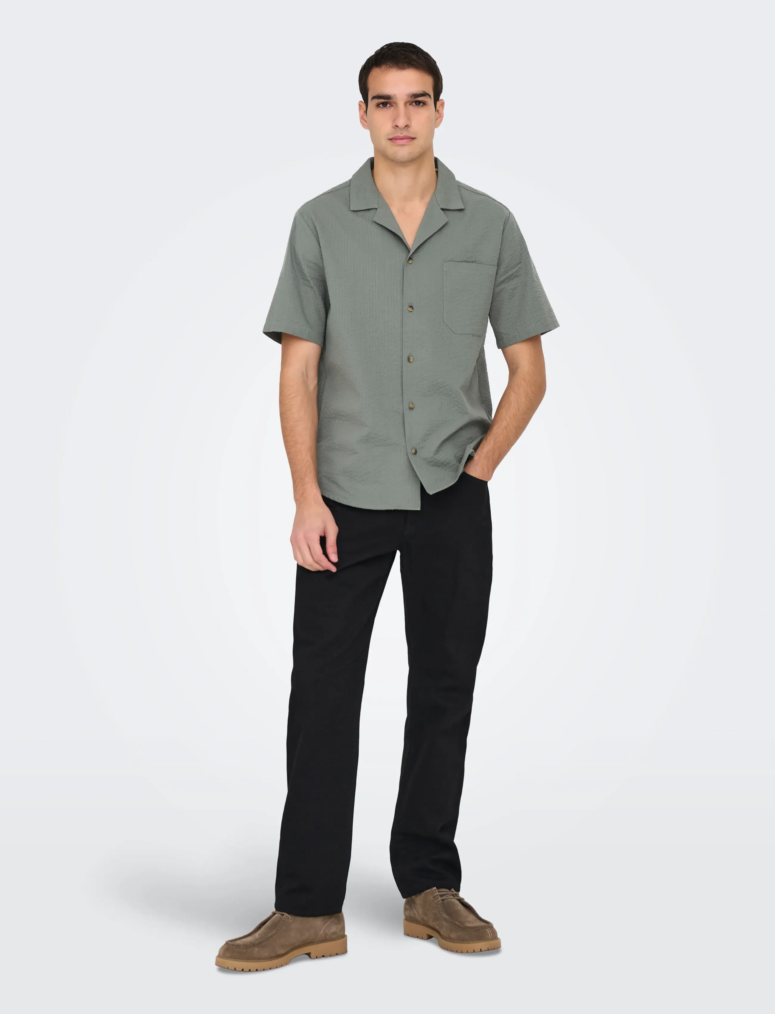 ONLY & SONS - ONSEYE RESORT SEERS 0009 SHIRT NOOS - stribede skjorter - castor gray - 4