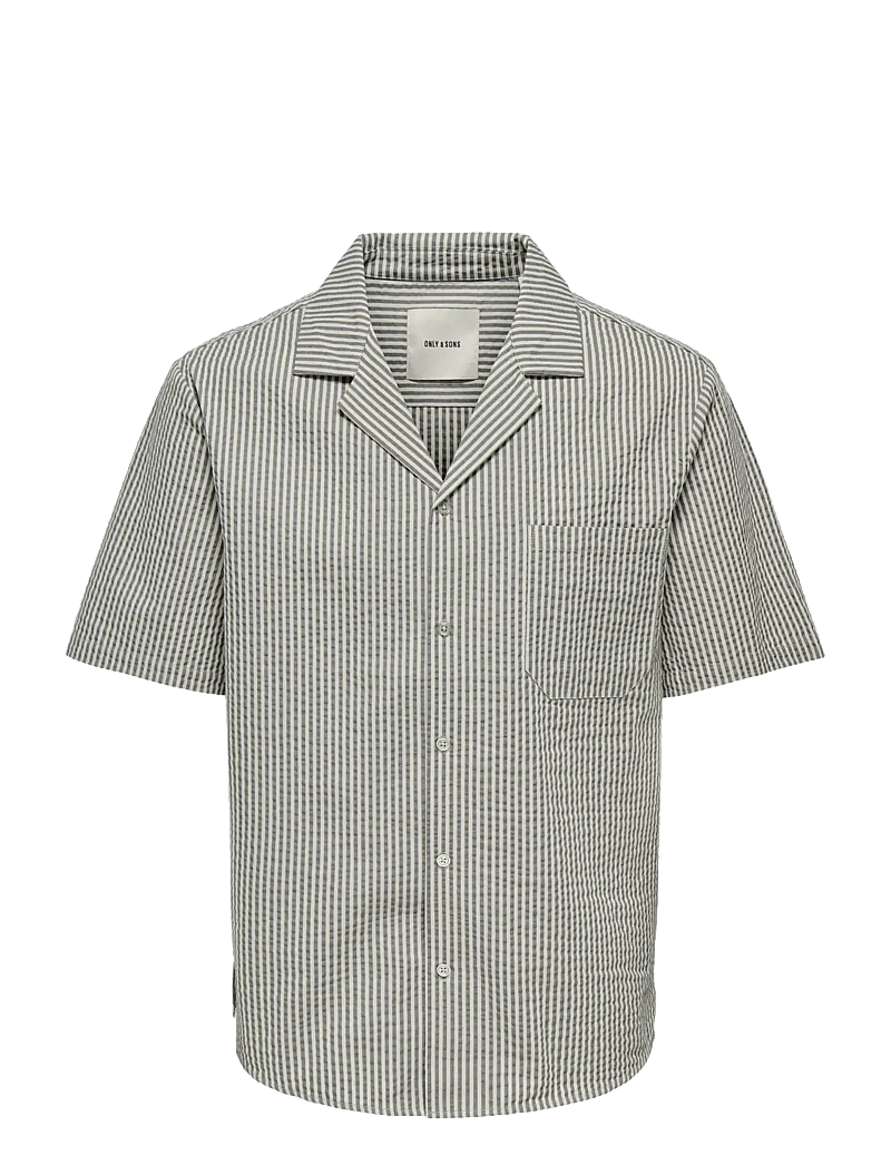 ONLY & SONS - ONSEYE RESORT SEERS 0009 SHIRT NOOS - triibulised särgid - castor gray - 0