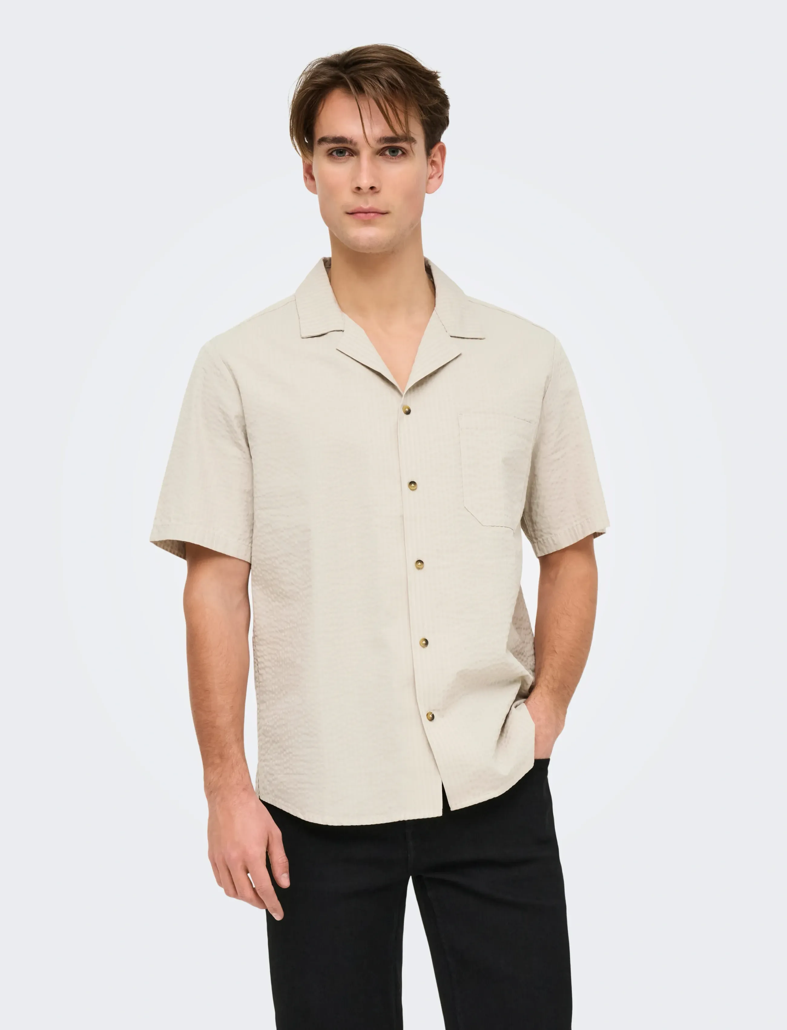 ONLY & SONS - ONSEYE RESORT SEERS 0009 SHIRT NOOS - stribede skjorter - silver lining - 0