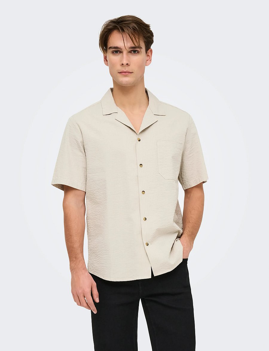 ONLY & SONS - ONSEYE RESORT SEERS 0009 SHIRT NOOS - triibulised särgid - silver lining - 0