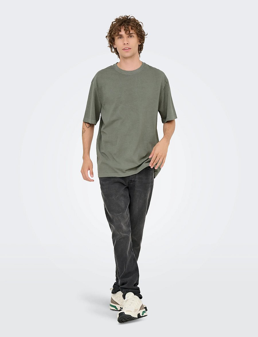 ONLY & SONS - ONSDISTRESS RLX SS TEE NOOS - kortärmade t-shirts - castor gray - 4