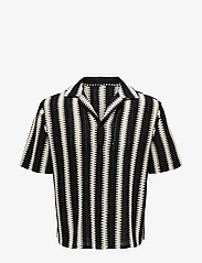 ONLY & SONS - ONSDANI CROCHET SS SHIRT FW - kortärmade skjortor - black - 0
