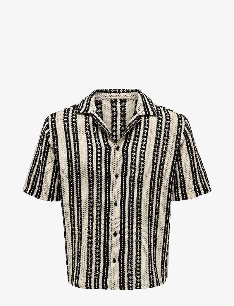 ONLY & SONS - ONSDANI CROCHET SS SHIRT - kurzarmhemden - cloud dancer - 1