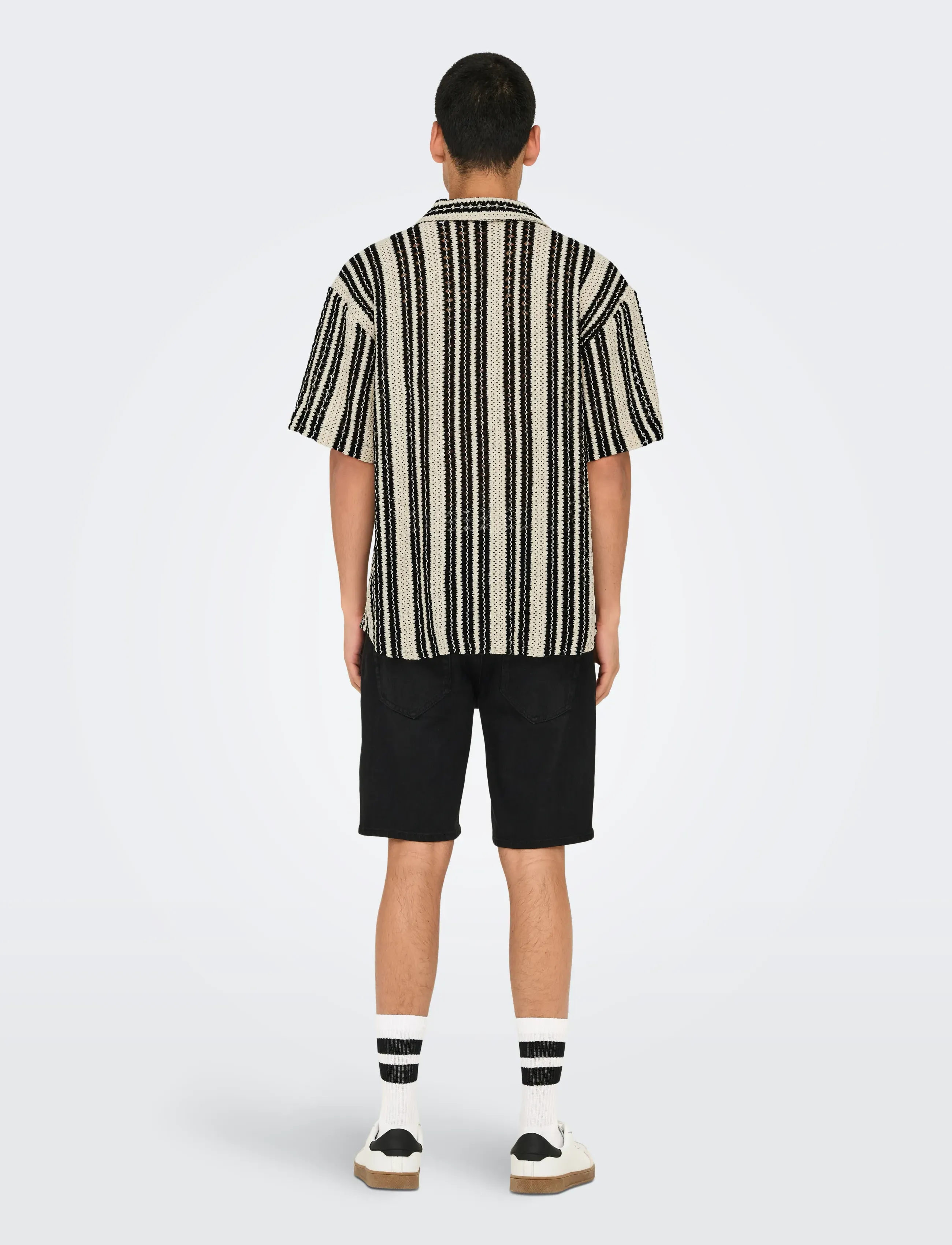 ONLY & SONS - ONSDANI CROCHET SS SHIRT NOOS - lühikeste varrukatega särgid - cloud dancer - 3