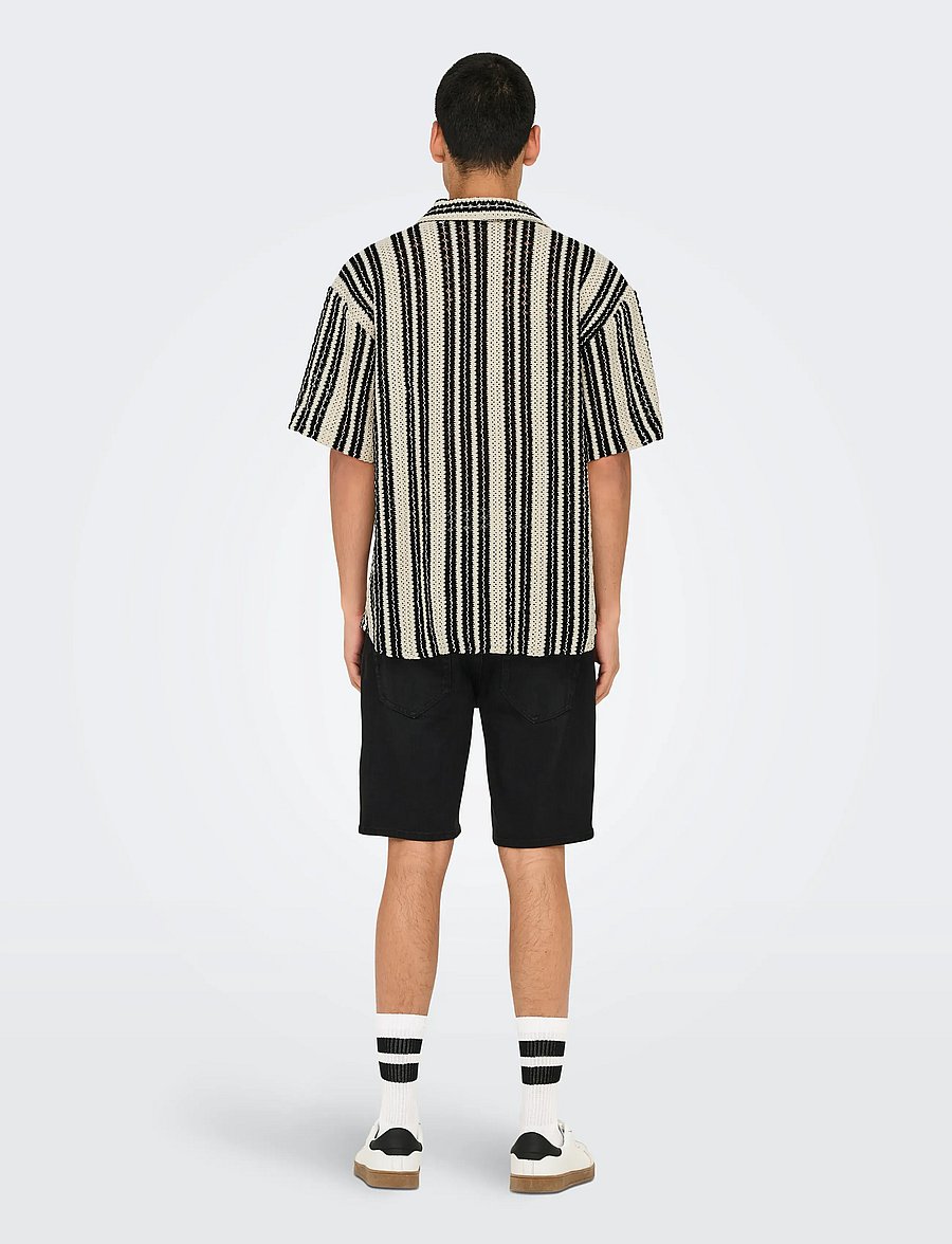 ONLY & SONS - ONSDANI CROCHET SS SHIRT NOOS - kurzarmhemden - cloud dancer - 3