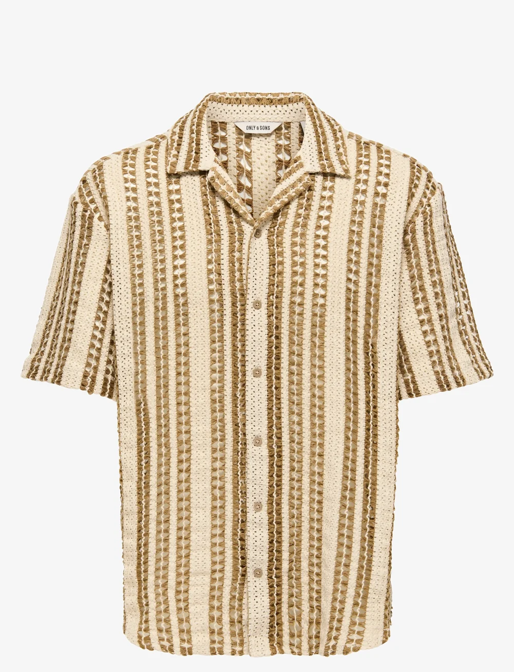 ONLY & SONS - ONSDANI CROCHET SS SHIRT FW - lühikeste varrukatega särgid - cloud dancer - 1