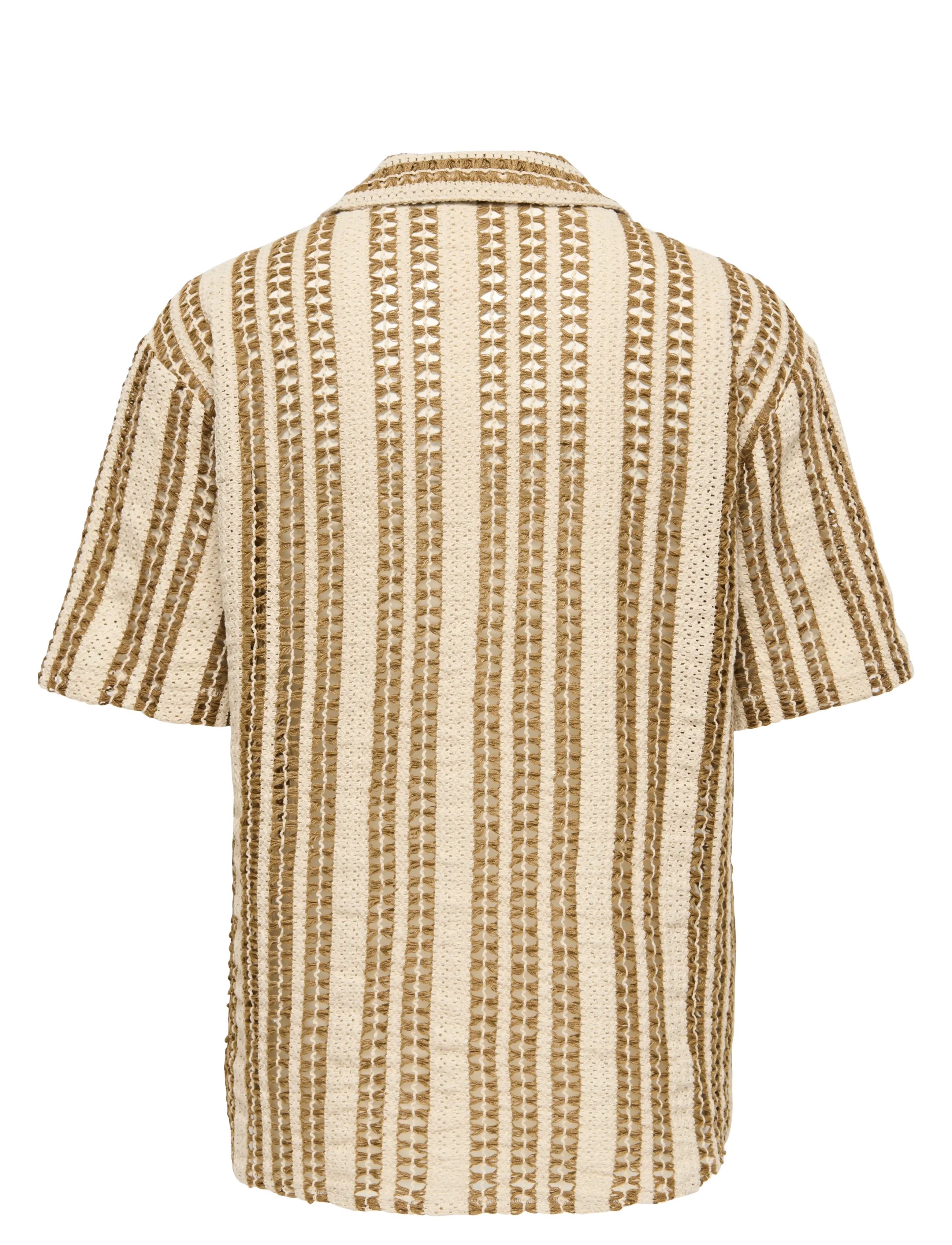 ONLY & SONS - ONSDANI CROCHET SS SHIRT NOOS - kurzarmhemden - cloud dancer - 2