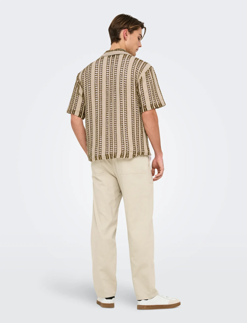 ONLY & SONS - ONSDANI CROCHET SS SHIRT FW - lühikeste varrukatega särgid - cloud dancer - 3