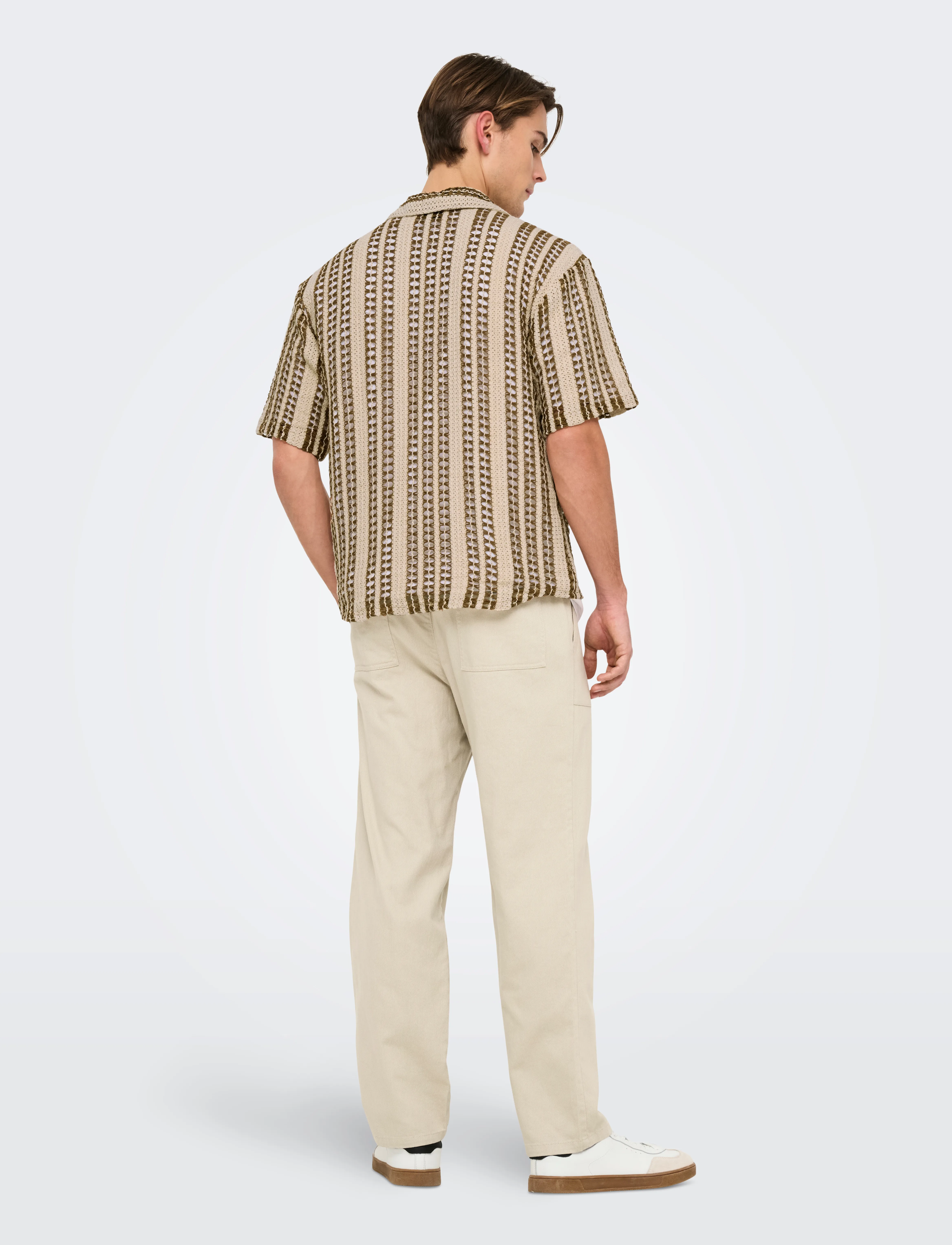 ONLY & SONS - ONSDANI CROCHET SS SHIRT NOOS - kurzarmhemden - cloud dancer - 3