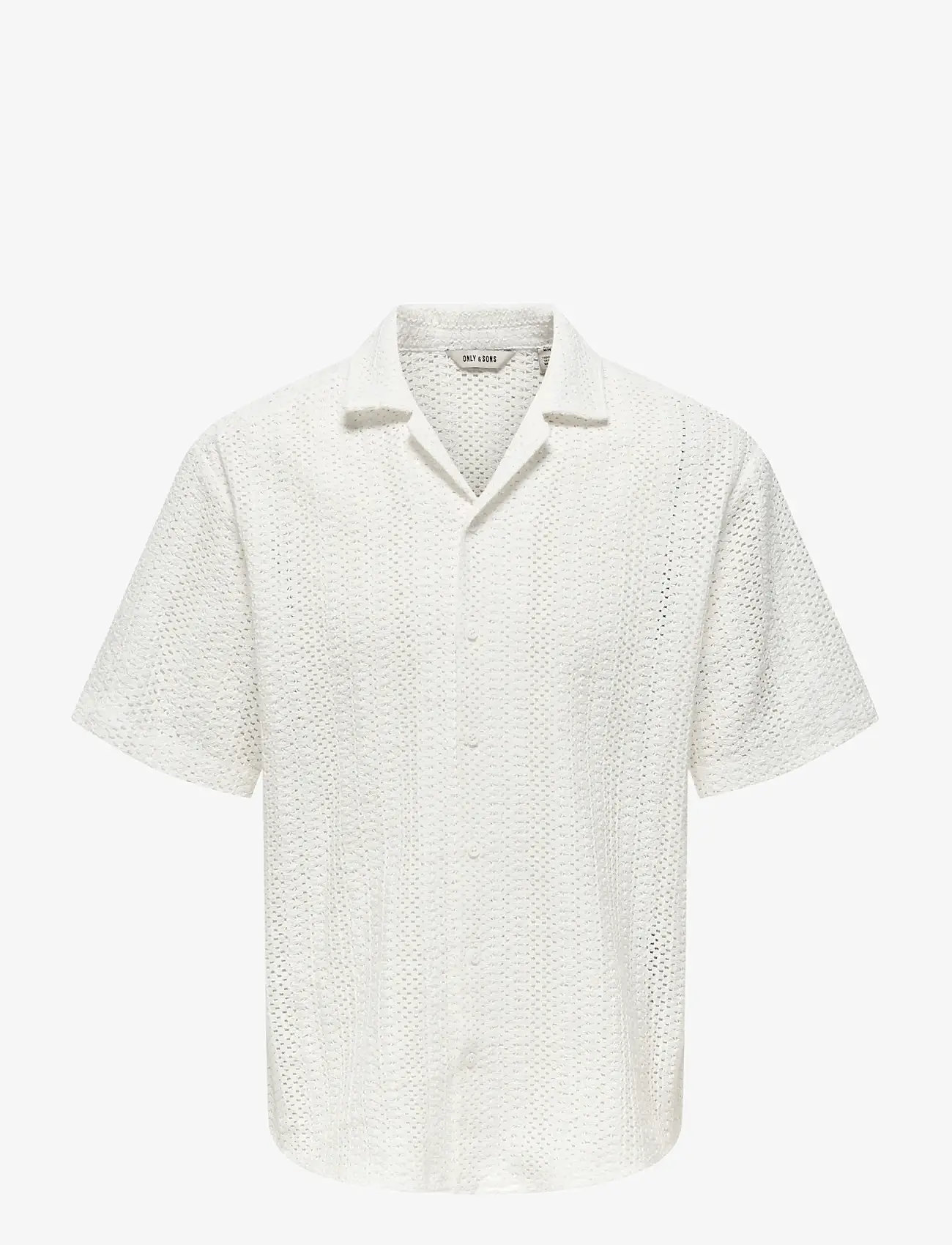 ONLY & SONS - ONSDANI CROCHET SS SHIRT NOOS - kortærmede skjorter - gardenia - 1